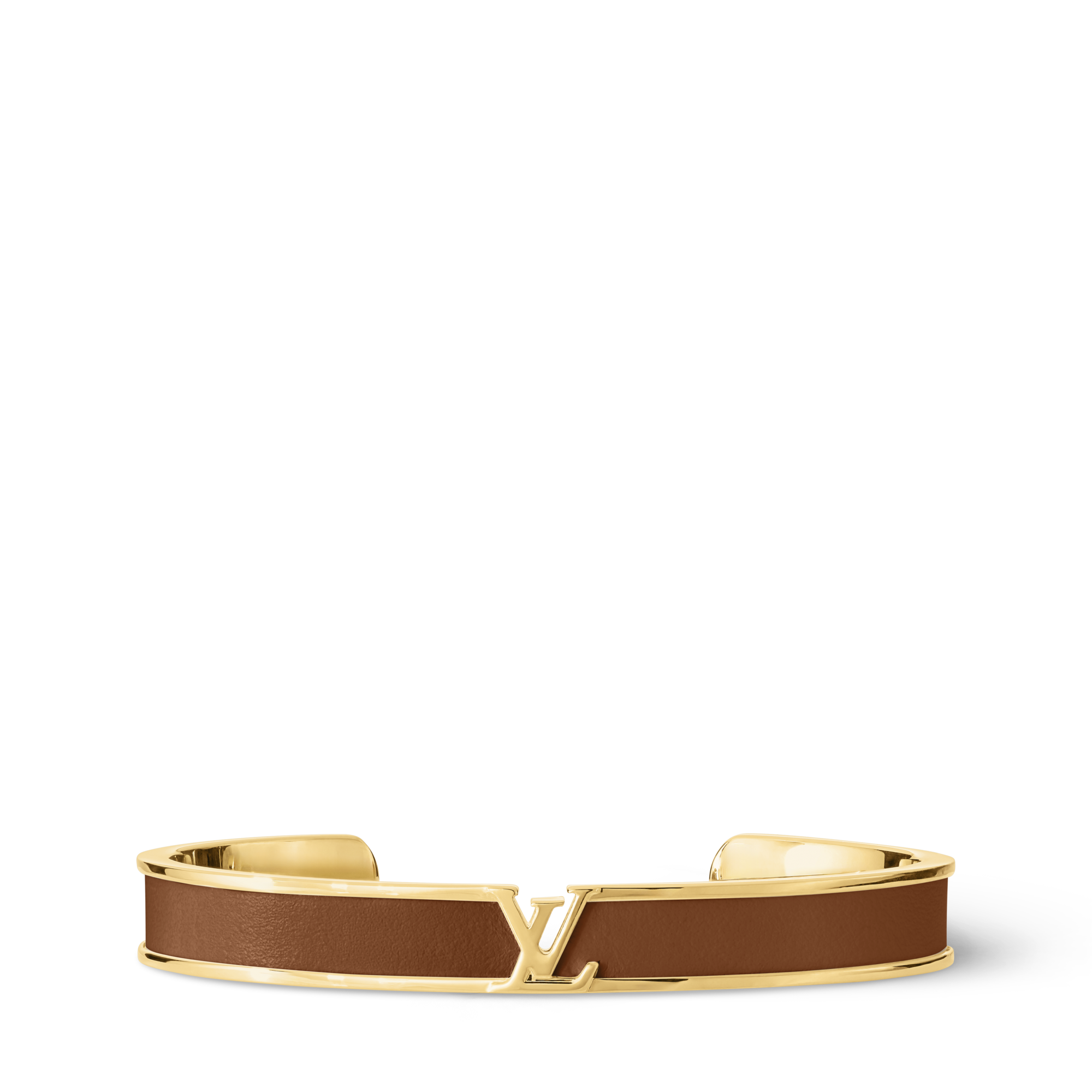 Lv Brown Monogram Bracelet with Gold Plate Accent Louis Vuitton Leather Mini Flowergram Bracelet - Brown  main image 2