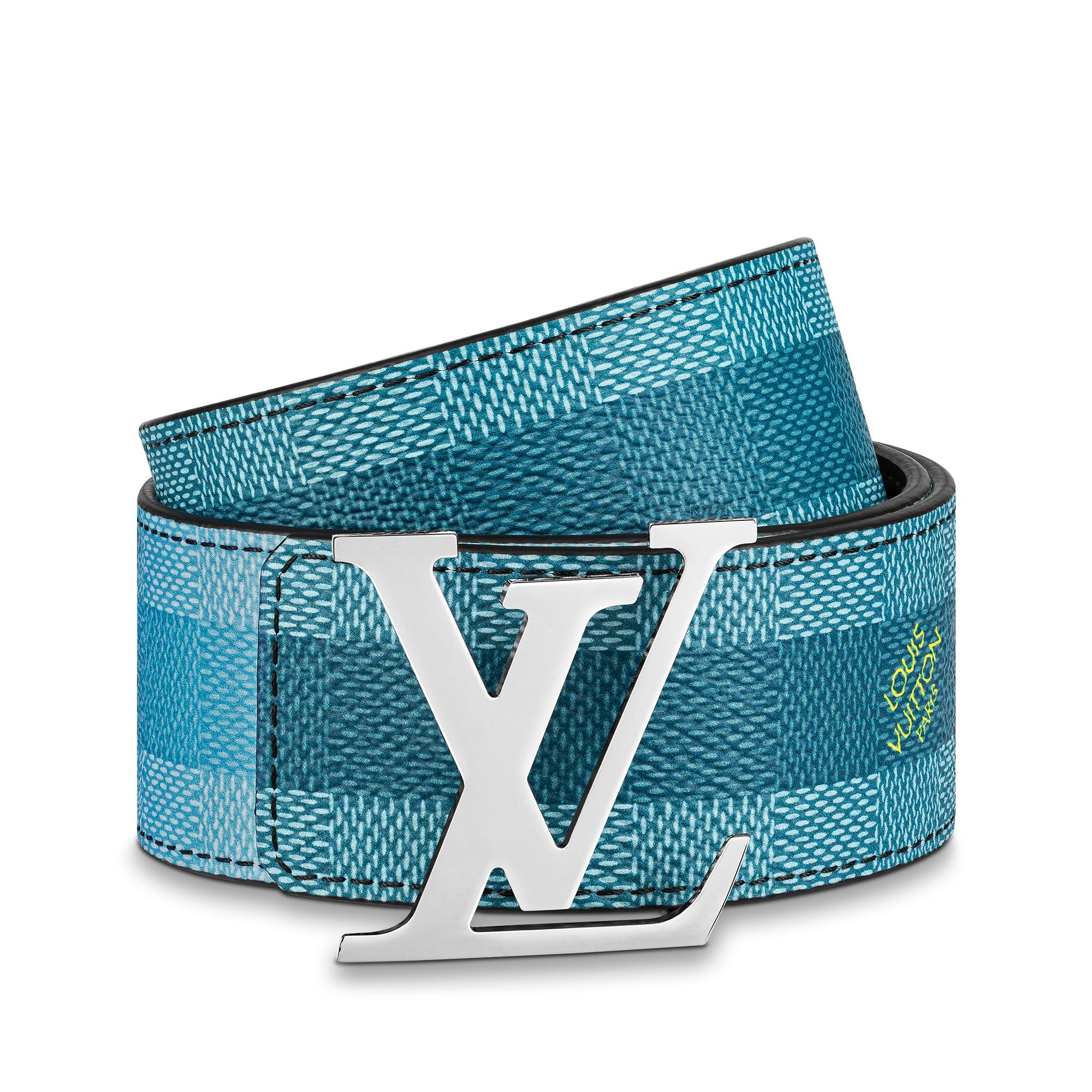 louis vuitton blue damier belt