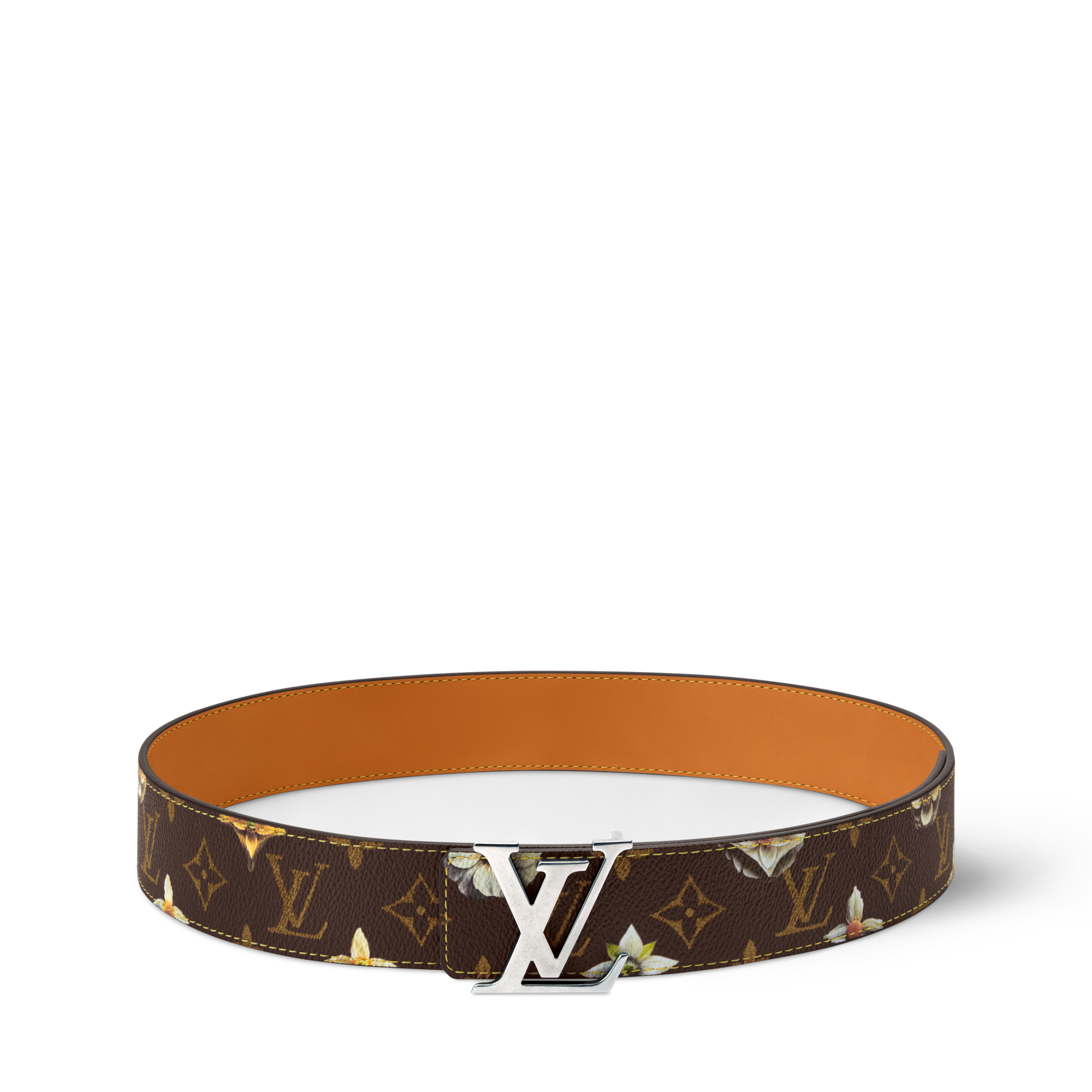 Louis Vuitton Brown Monogram Leather Belt with Gold LV Buckle - size 85 cm Louis Vuitton LV Initiales 85CM Monogram Mini Canvas Slim  main image 4