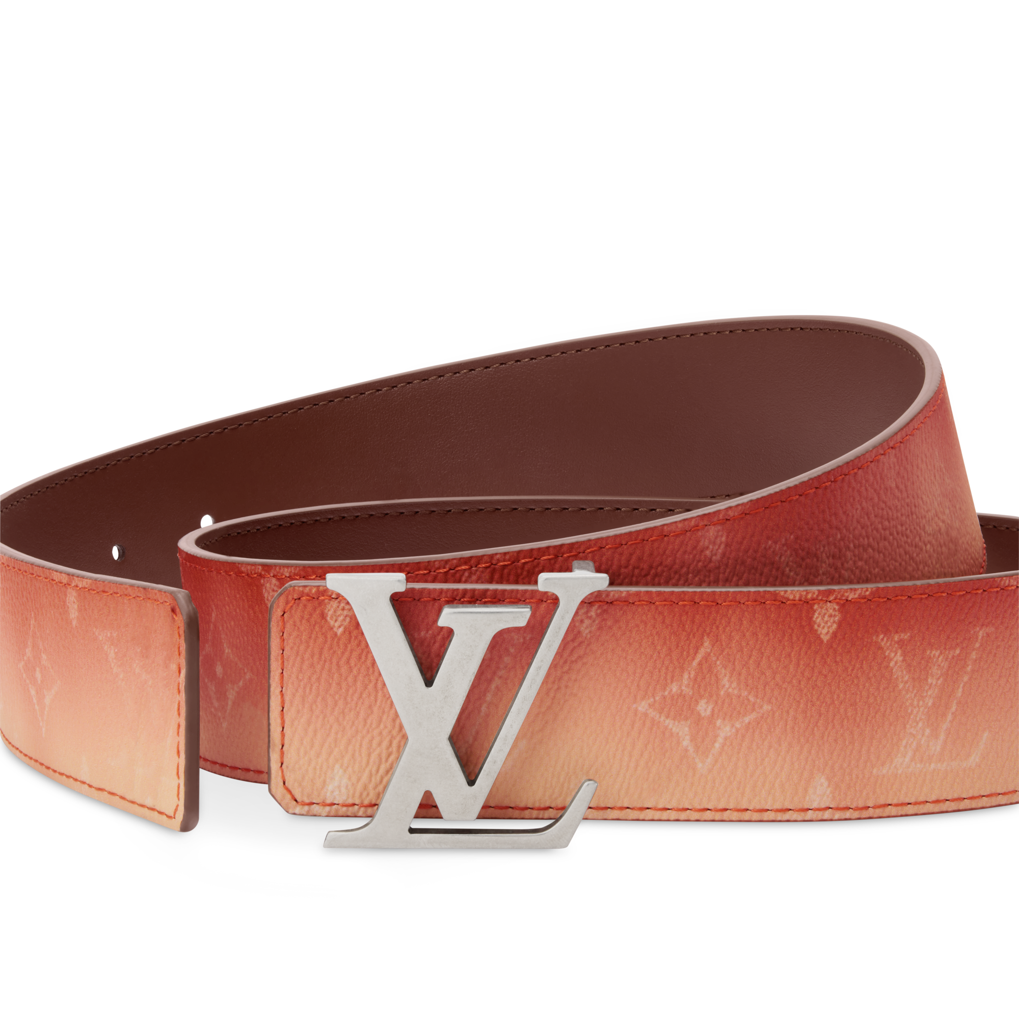 Louis Vuitton Iconic Monogram Leather Belt with Gold LV Initials luxury-women-louis-vuitton-  main image 3