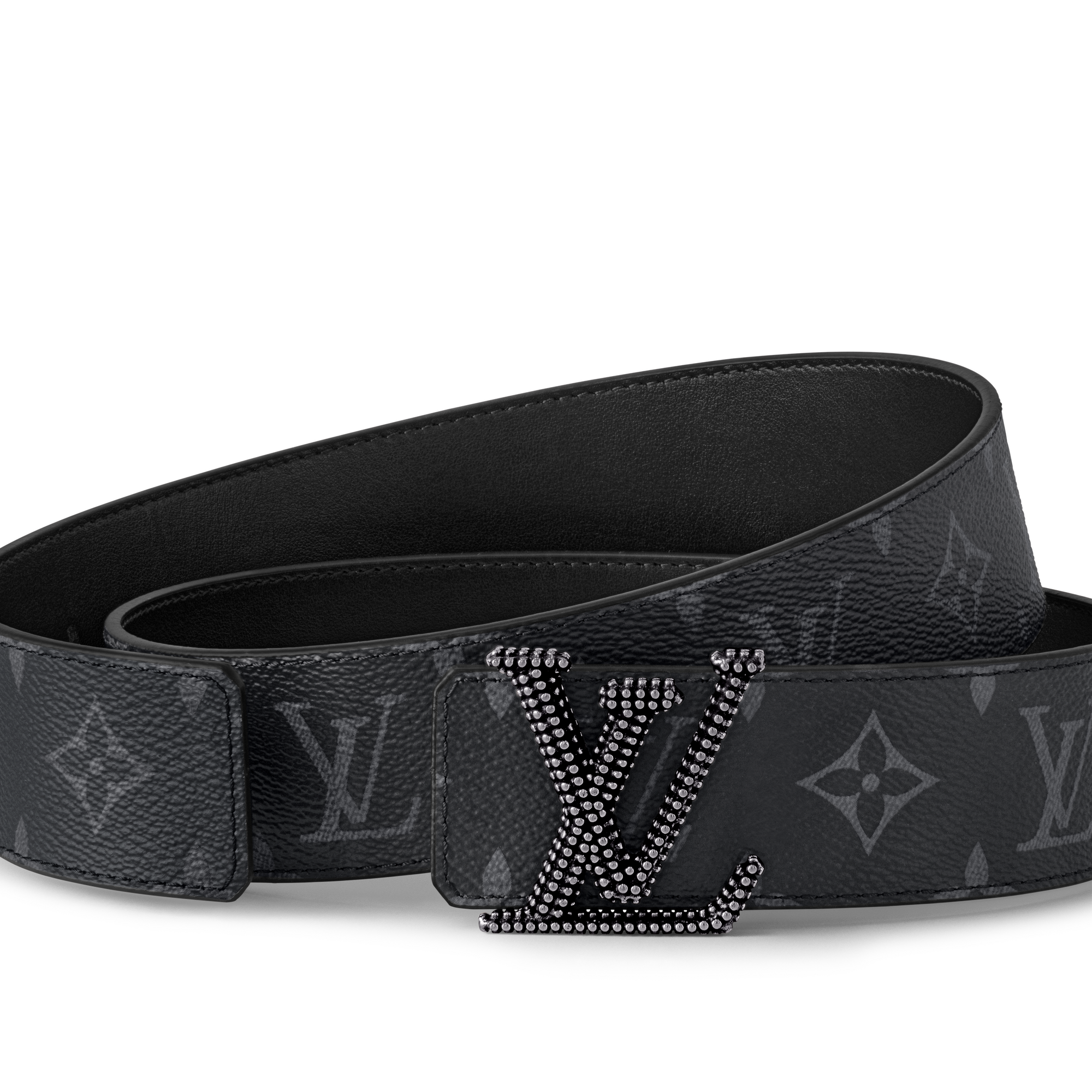 Monogram Eclipse Canvas Accessories Belts LV Initiales Studs 40mm Reversible Belt | Louis Vuitton ® (Product zoom)