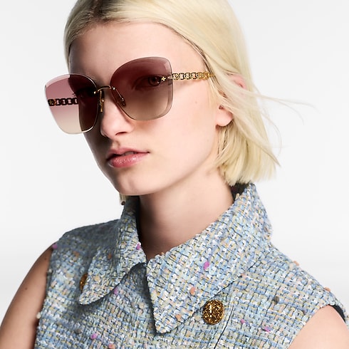 S00 Accessories Eyewear LV Jewel Round Cat Eye Sunglasses | Louis Vuitton ® (Product zoom)