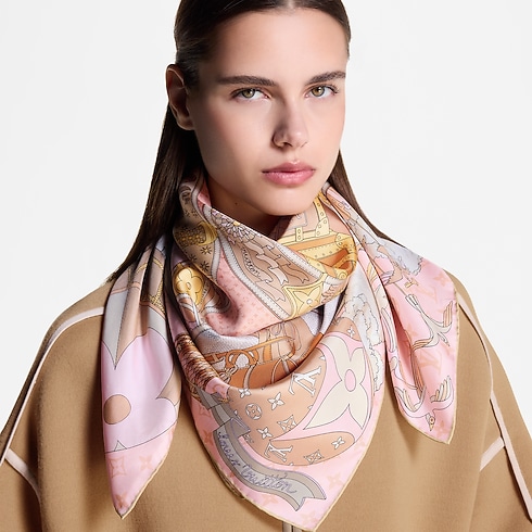 S00 Accessories Silk Squares and Bandeaus LV Journey Square 90 | Louis Vuitton ® (Product zoom)