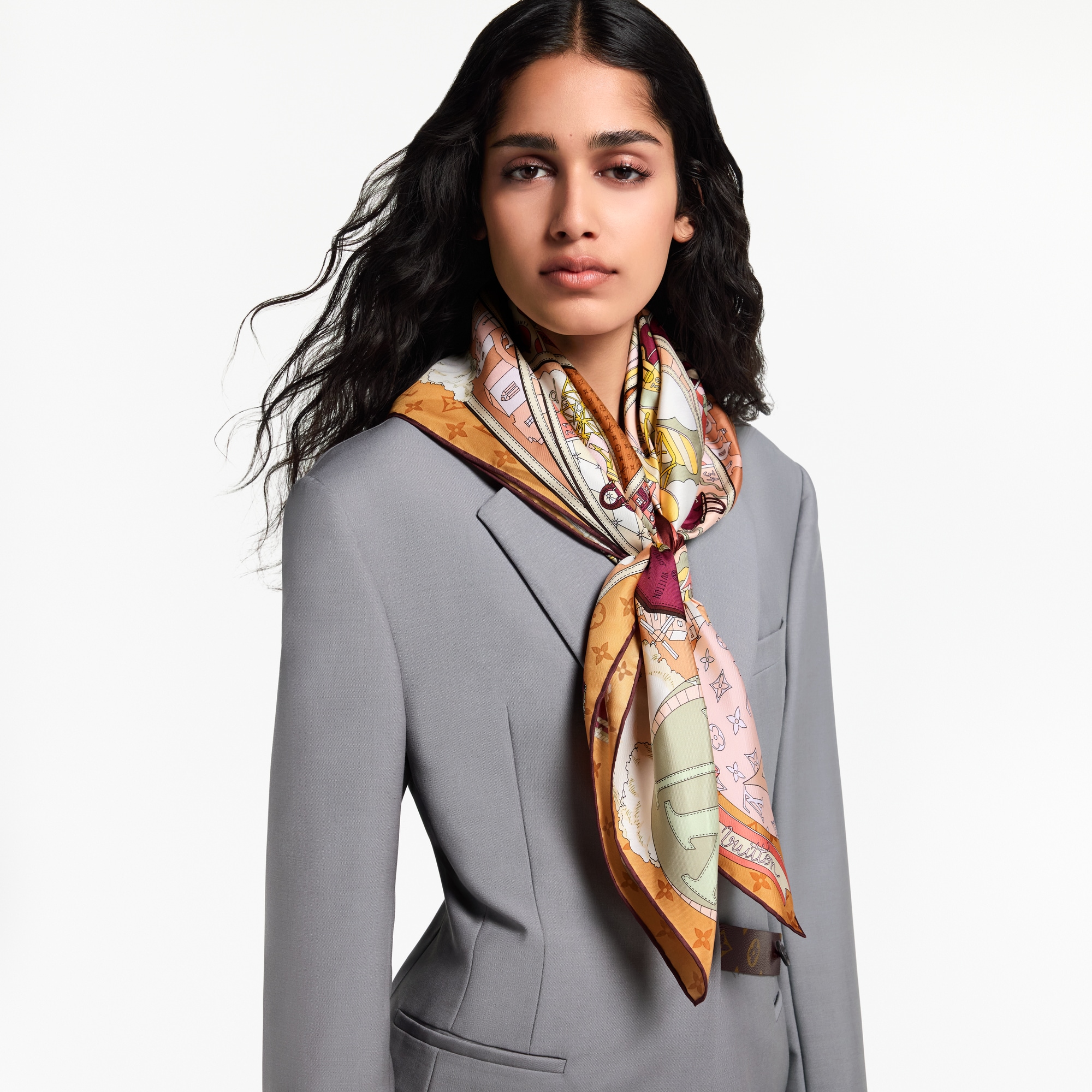 S00 Accessories Silk Squares and Bandeaus  LV Journey Square 90 | Louis Vuitton ® (Product zoom)