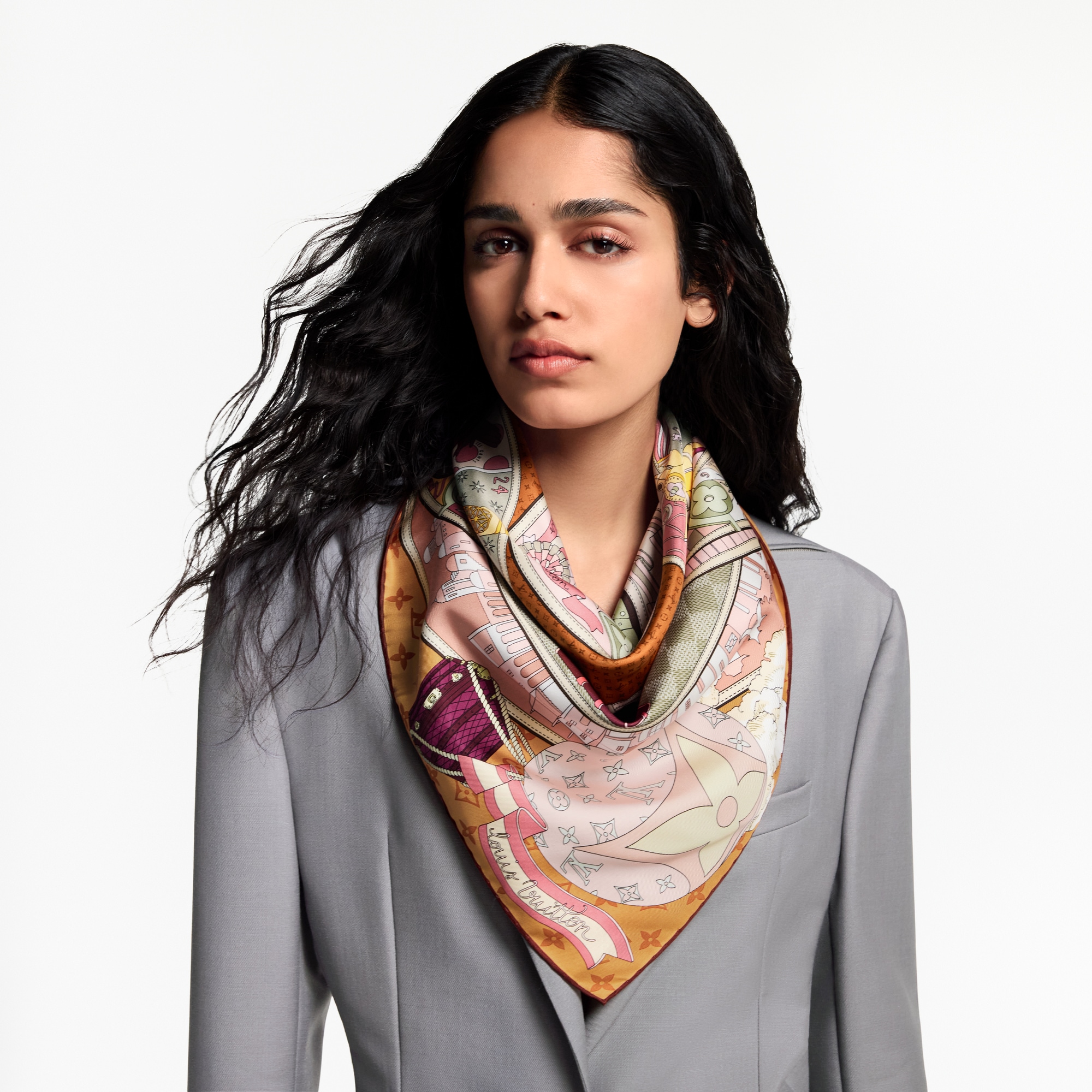 S00 Accessories Silk Squares and Bandeaus  LV Journey Square 90 | Louis Vuitton ® (Product zoom)