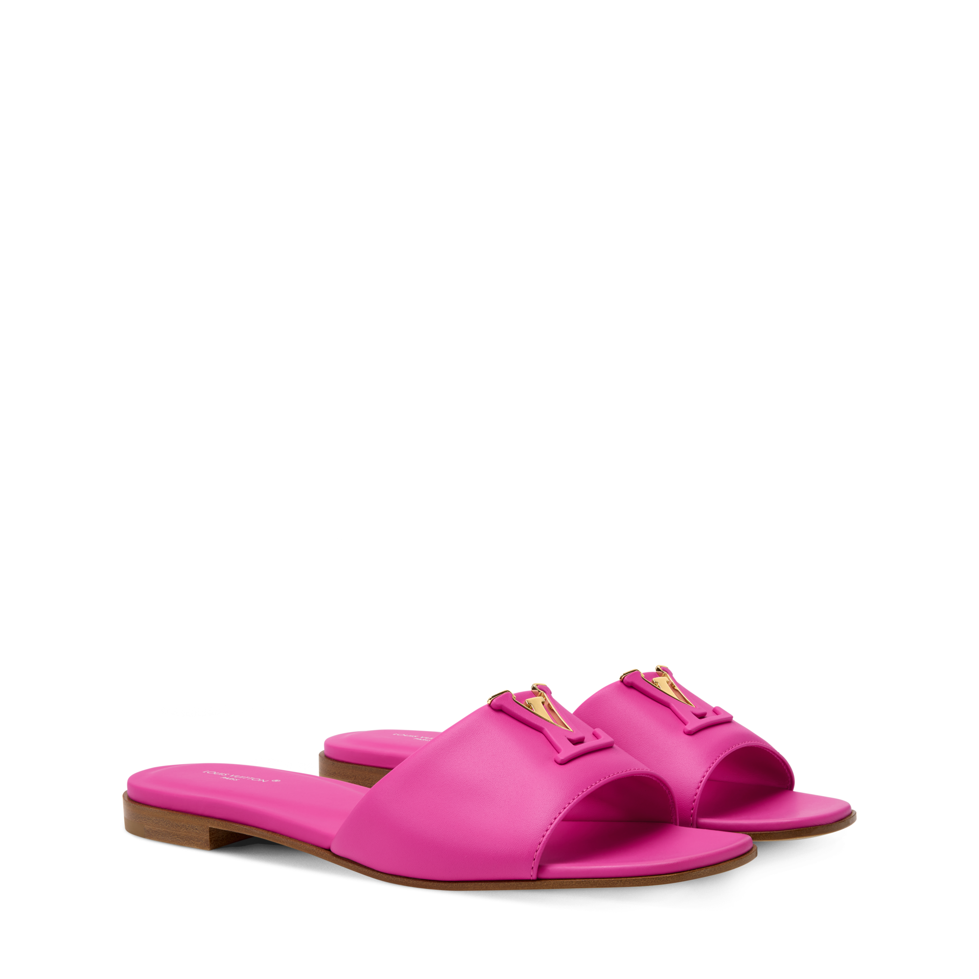Louis Vuitton Waterfront Mule Flo Line Sandals Pink VS louisvuitton Miami Mules are back in sleek synthetic leather  main image 3