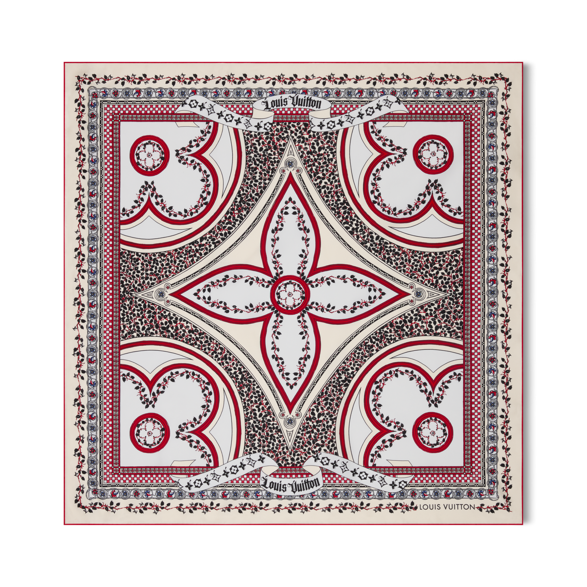 S00 Accessories Silk Squares and Bandeaus  LV Medieval Flowers Square 90 | Louis Vuitton ® (Product zoom)