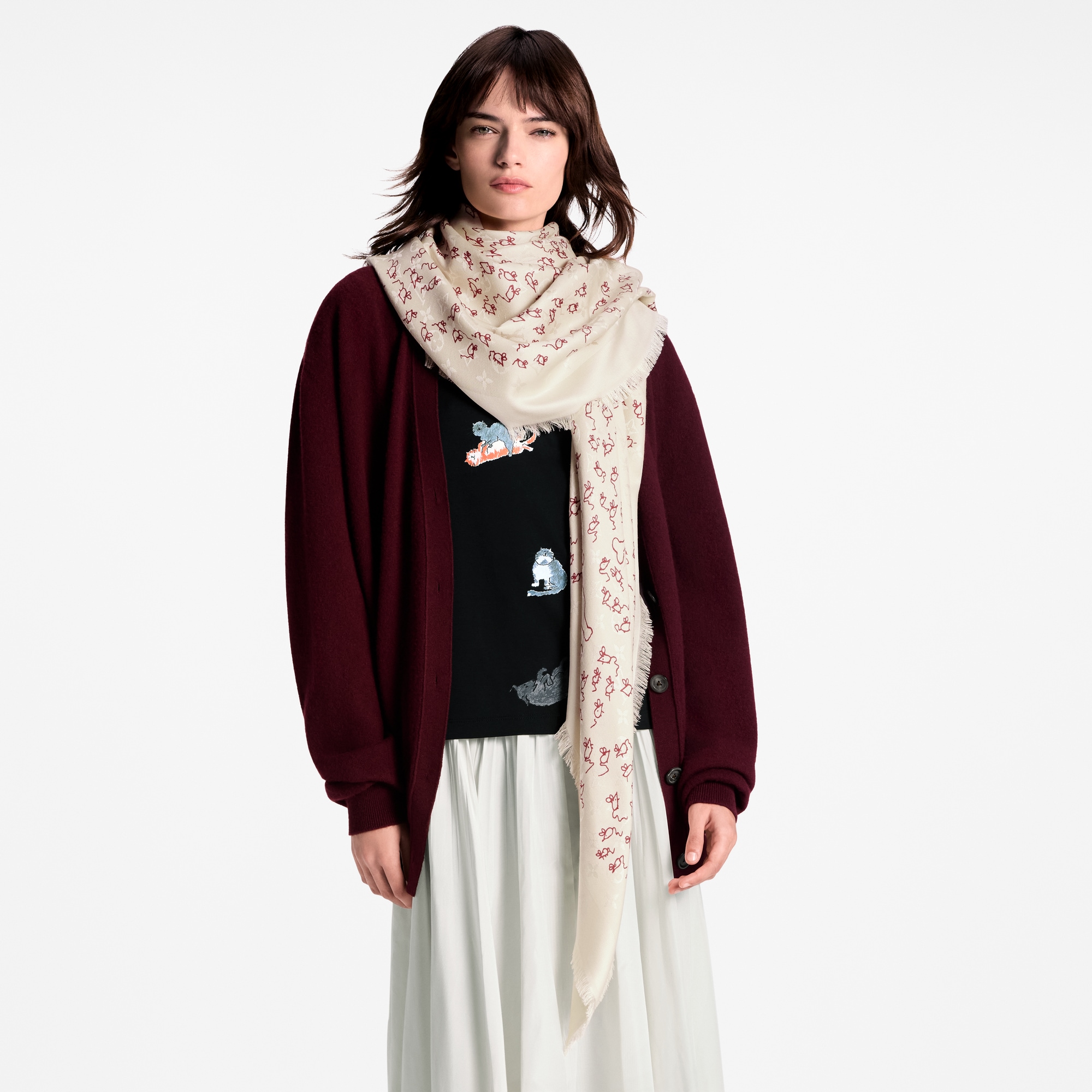 S00 Accessories Shawls and Stoles LV Mice Monogram Classique Shawl | Louis Vuitton ® (Product zoom)