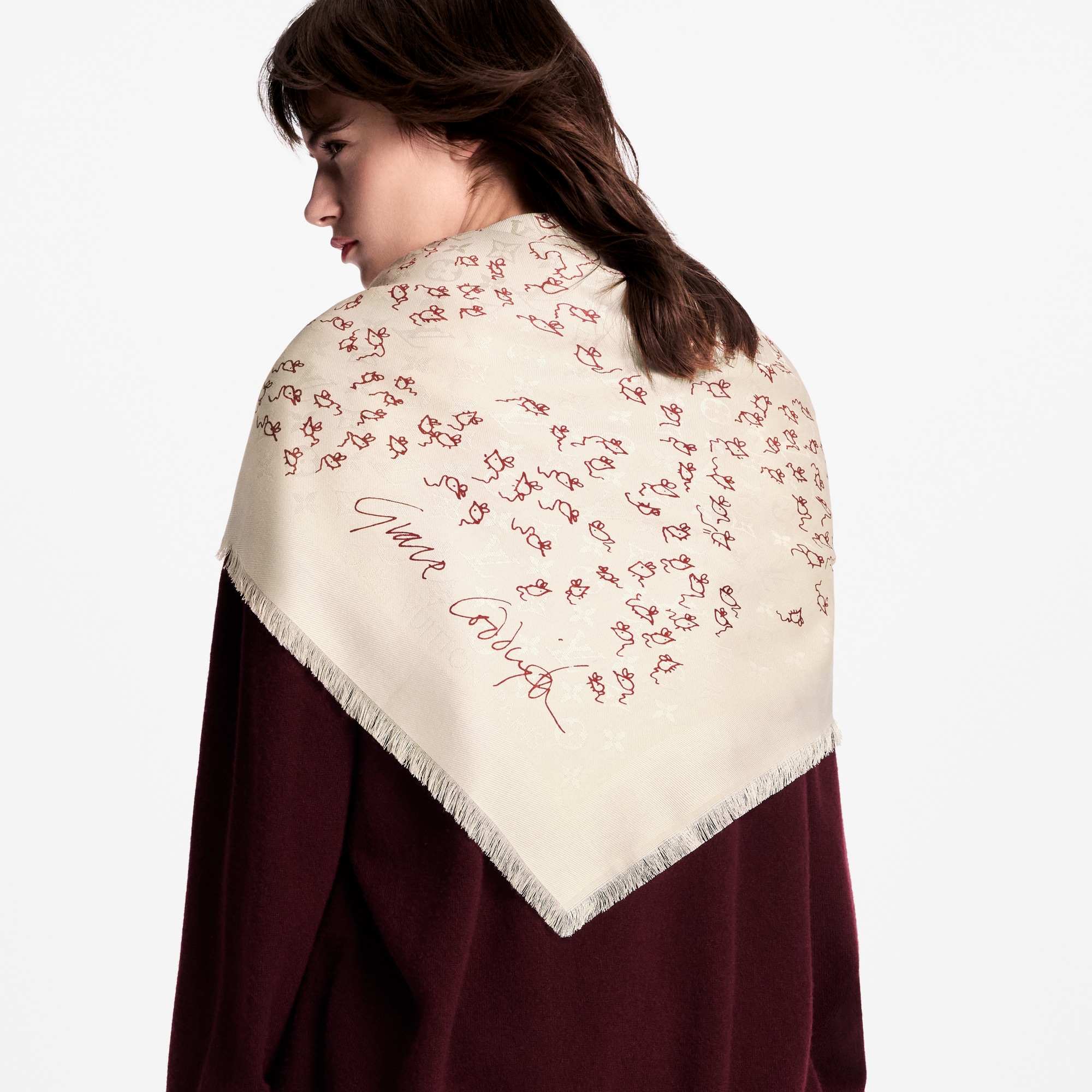 S00 Accessories Shawls and Stoles LV Mice Monogram Classique Shawl | Louis Vuitton ® (Product zoom)