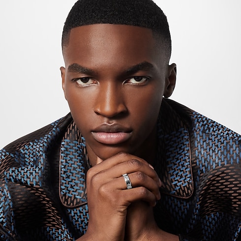 S00 Fashion Jewelry Rings LV Mosaic Thin Ring | Louis Vuitton ® (Product zoom)