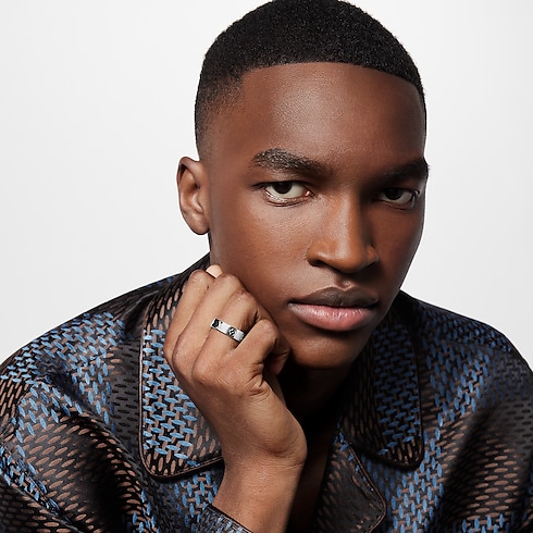 S00 Fashion Jewelry Rings LV Mosaic Thin Ring | Louis Vuitton ® (Product zoom)