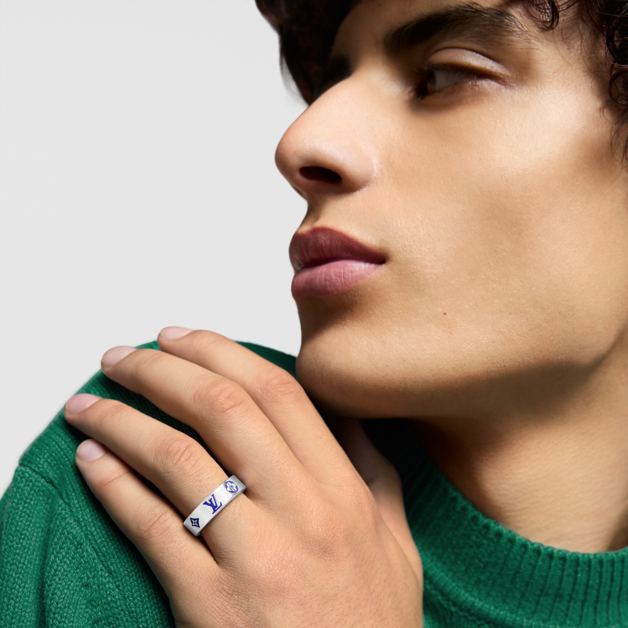 S00 Fashion Jewelry Rings LV Mosaic Thin Ring | Louis Vuitton ® (Product zoom)