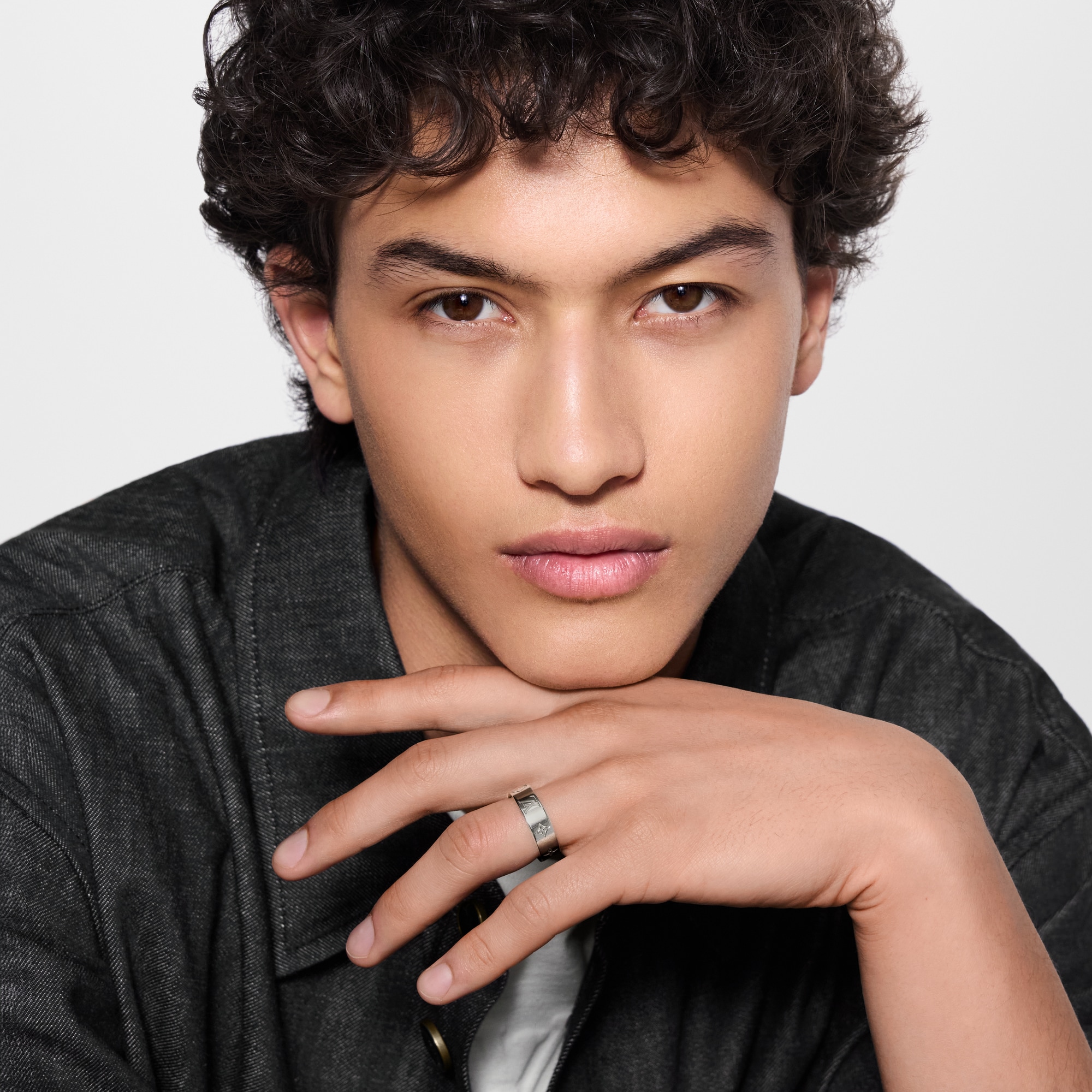 S00 Fashion Jewelry Rings LV Mosaic Thin Ring | Louis Vuitton ® (Product zoom)