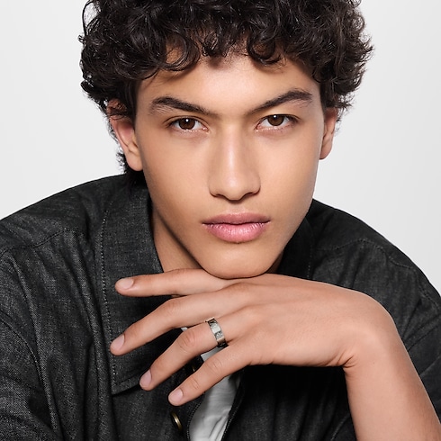 S00 Fashion Jewelry Rings LV Mosaic Thin Ring | Louis Vuitton ® (Product zoom)