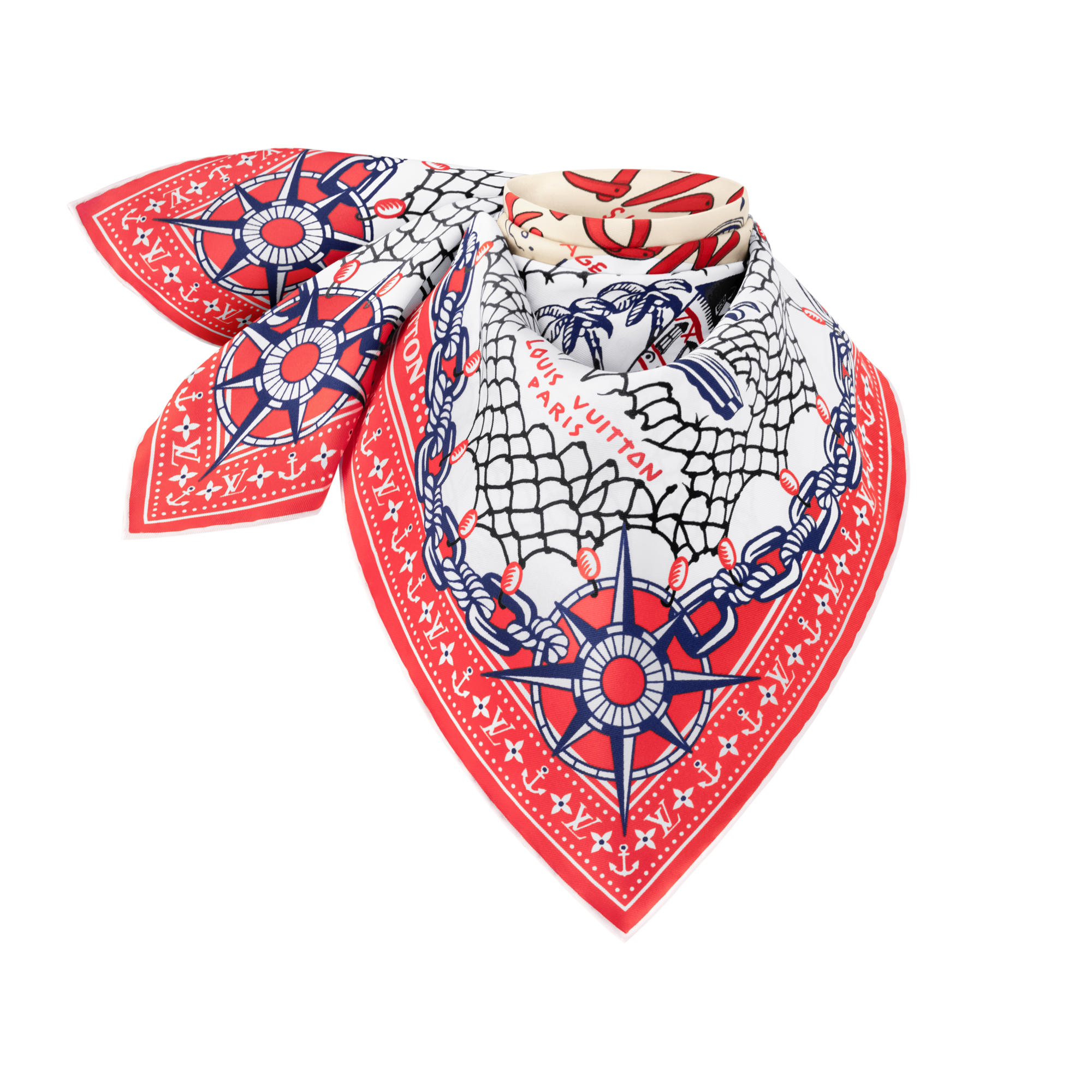S00 Accessories Silk Squares and Bandeaus  LV Ocean Treasure Map Square 70 | Louis Vuitton ® (Product zoom)