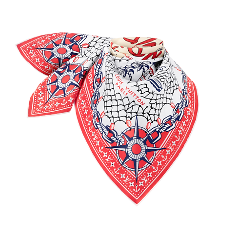 S00 Accessories Silk Squares and Bandeaus LV Ocean Treasure Map Square 70 | Louis Vuitton ® (Product zoom)