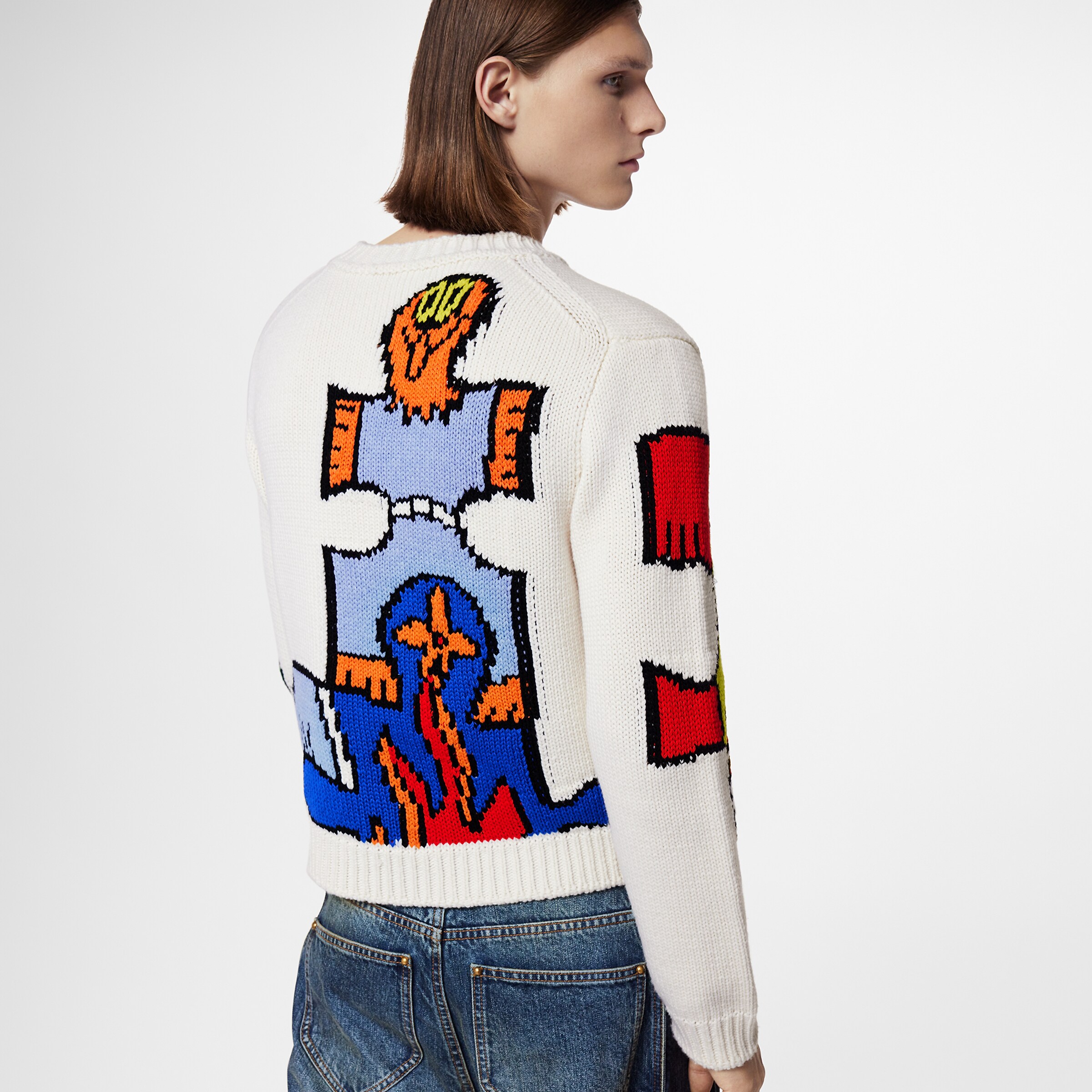 LV Puzzle Jacquard Crewneck Men Ready to Wear LOUIS VUITTON