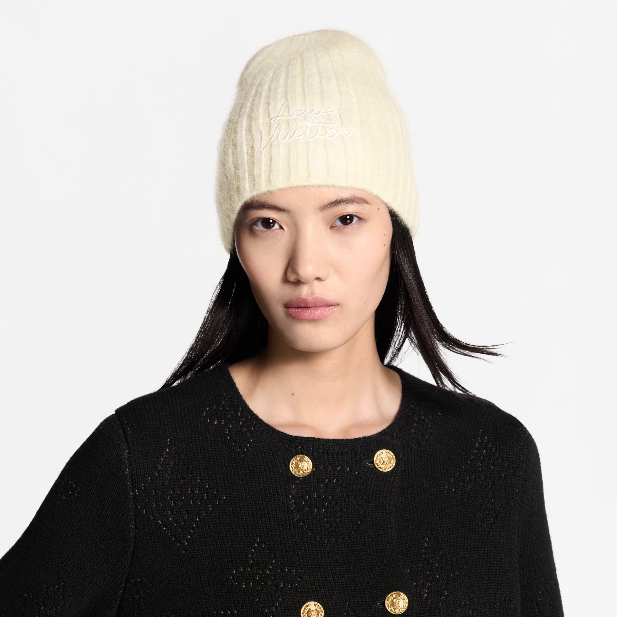 S00 Accessories Hats and Gloves LV Script Beanie | Louis Vuitton ® (Product zoom)