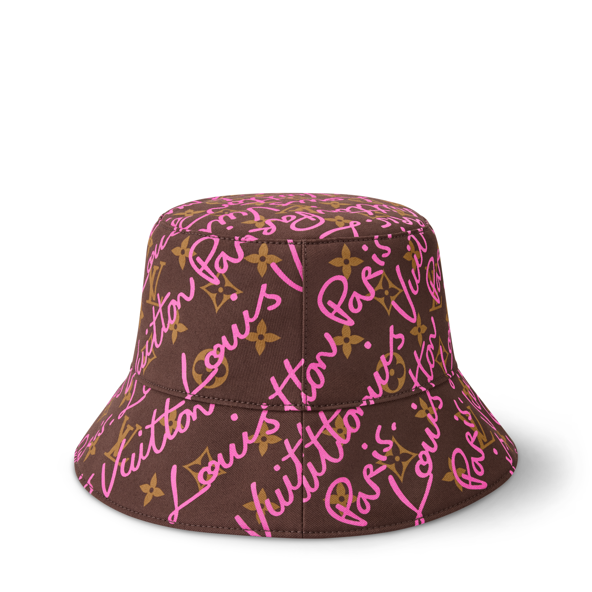Pink Monogram bucket hat with gold hardware. Treasures of NYC - Dior Pink Monogram Nylon Bucket Hat main image 4