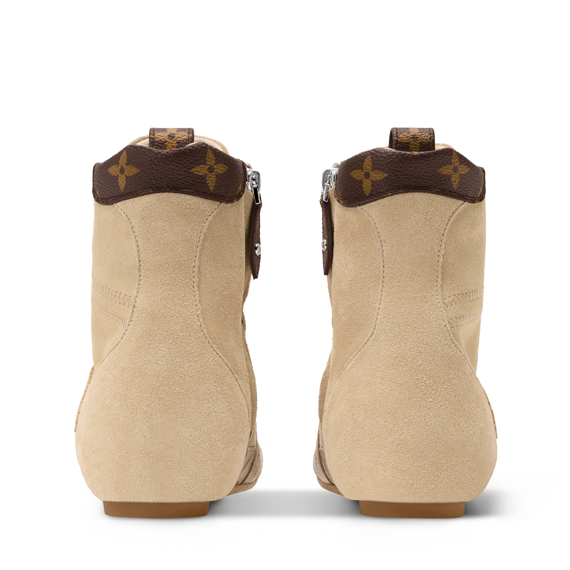 Louis Vuitton Boots Suede Leather Back Zip LV Logo Ankle Strap Shoes Brown 8.5 Louis Vuitton Brown Monogram Leather Ankle Boots Size 36 EU main image 3