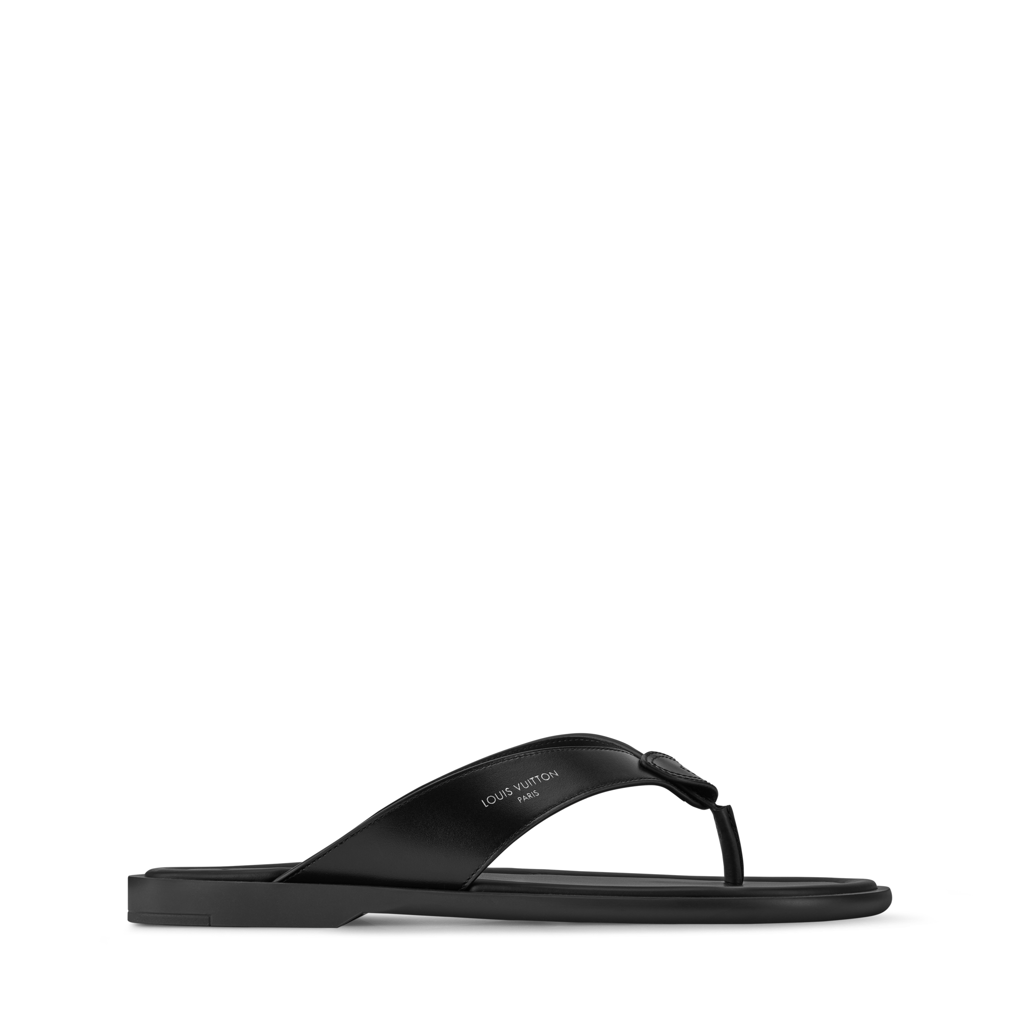 Louis Vuitton Black & White Logo Thong Sandals for Men Louis Vuitton Louis Vuitton Thong Logo Sandals Monogram  main image 2