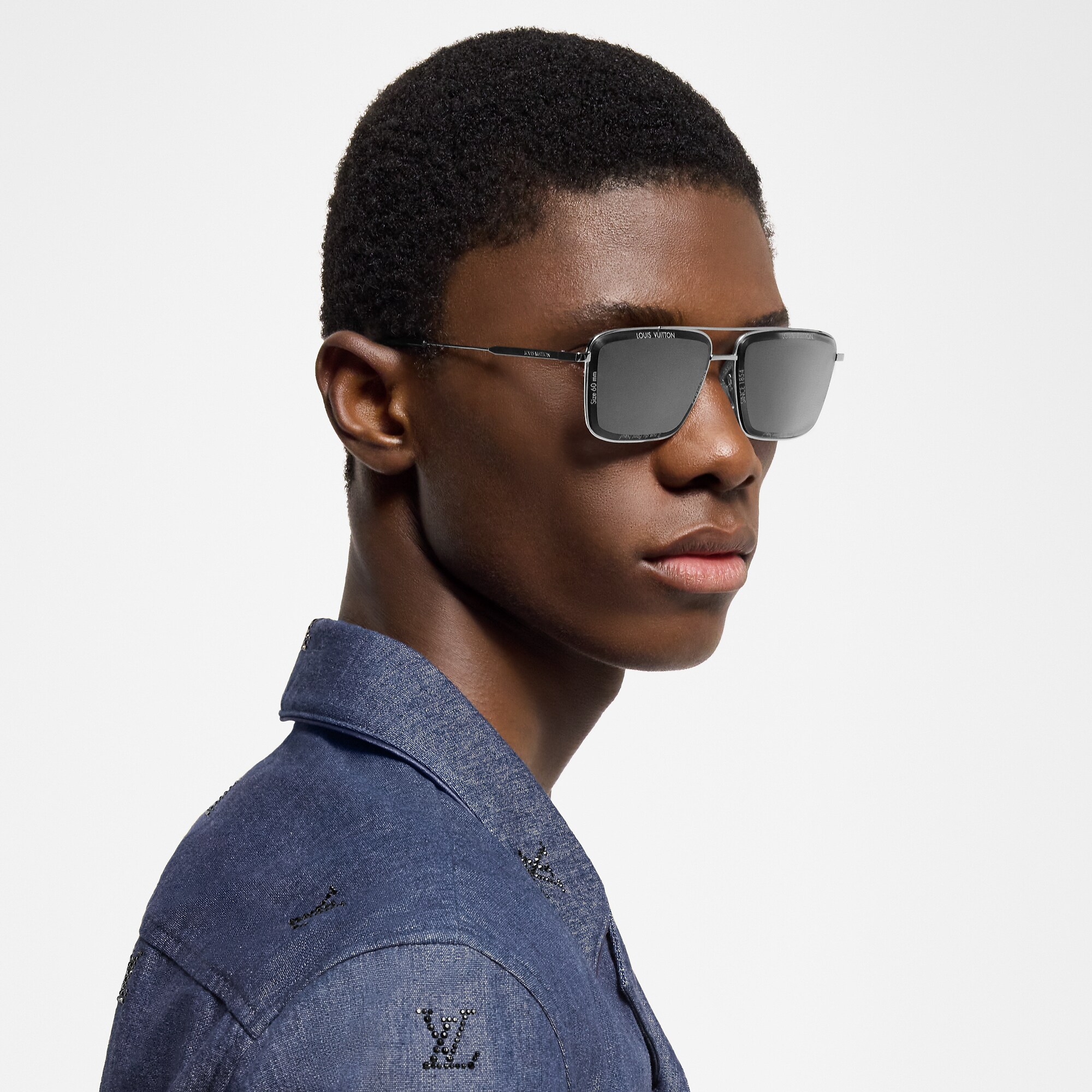 LV Super Vision Metal Square Sunglasses