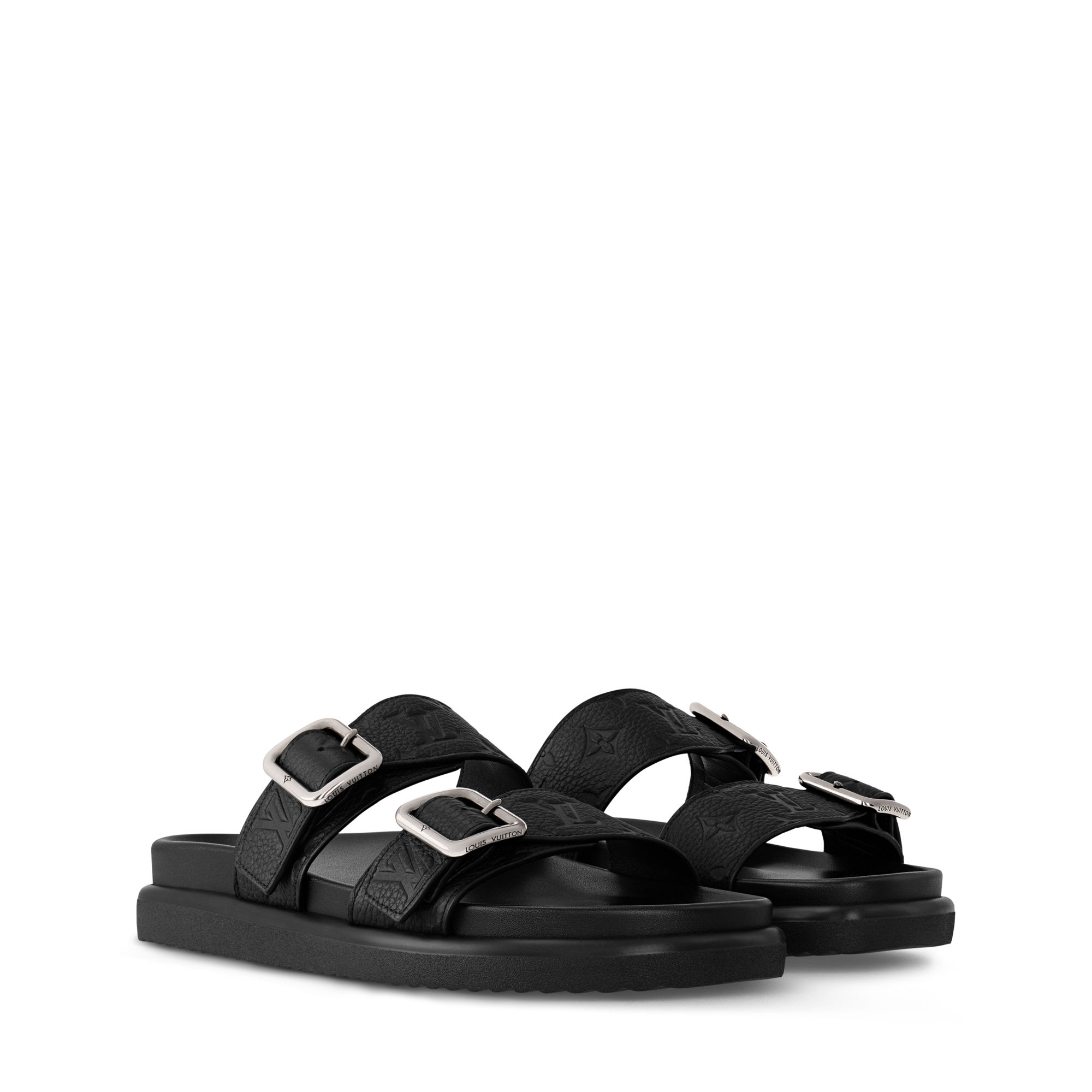 Louis Vuitton Black and White Kids Double-Buckle Slide Sandals Louis Vuitton Slide Sandals for Women for sale | eBay main image 4