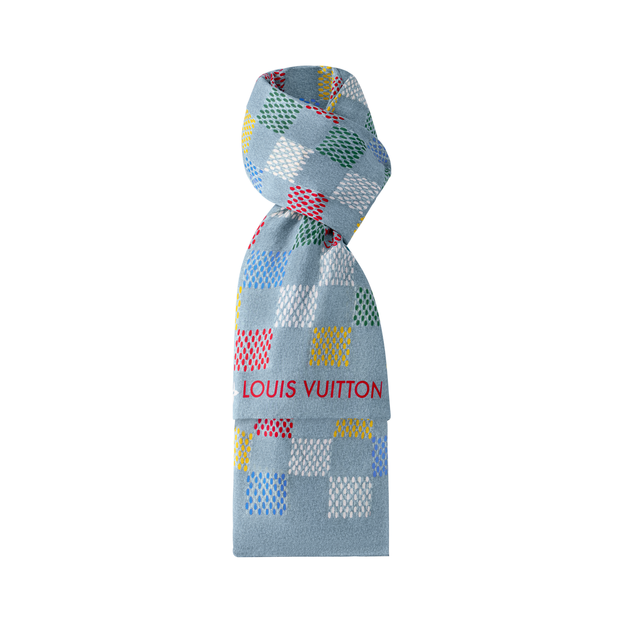 S00 Accessories Scarves LV Vers Damier Denim Stole | Louis Vuitton ® (Product zoom)