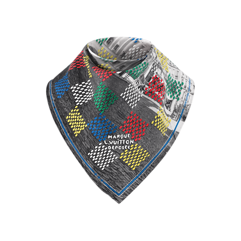 S00 Accessories Silk and Bandanas LV Vers Damier Silk Bandana | Louis Vuitton ® (Product zoom)