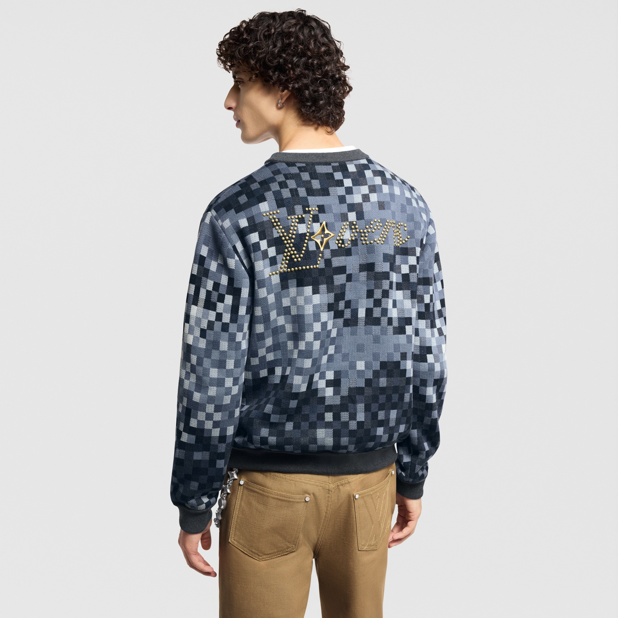  Ready-to-Wear All Ready-to-Wear LV Vers Damoflage Jacquard Pullover | Louis Vuitton ® (Product zoom)