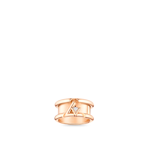 Categories All Fine Jewelry LV Volt One Band Ring, Pink Gold And Diamond | Louis Vuitton ® (Product zoom)