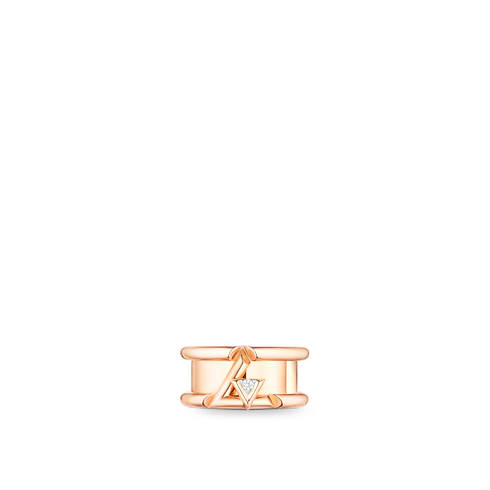 Categories All Fine Jewelry LV Volt One Band Ring, Pink Gold And Diamond | Louis Vuitton ® (Product zoom)
