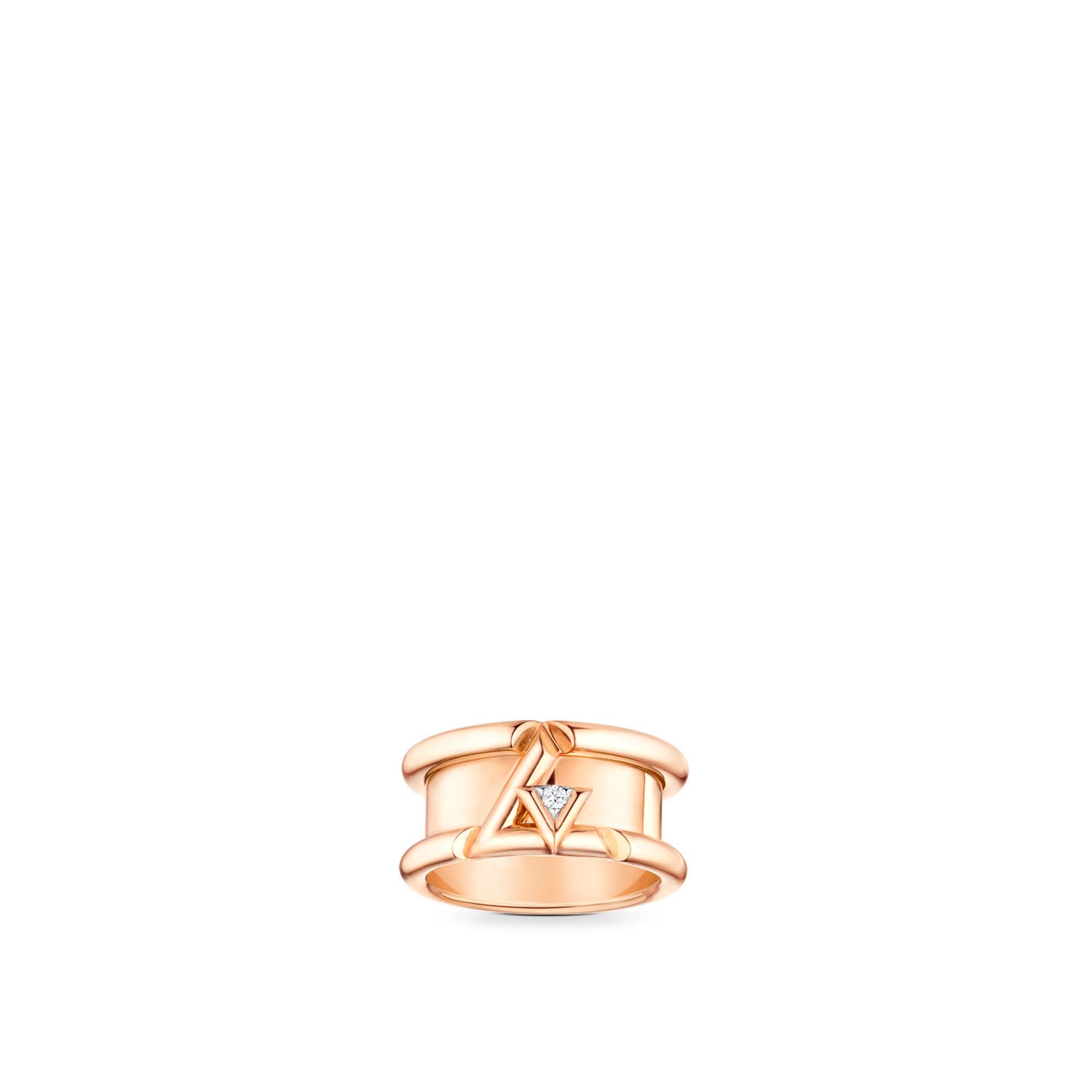  Categories All Fine Jewelry LV Volt One Band Ring, Pink Gold And Diamond | Louis Vuitton ® (Product zoom)