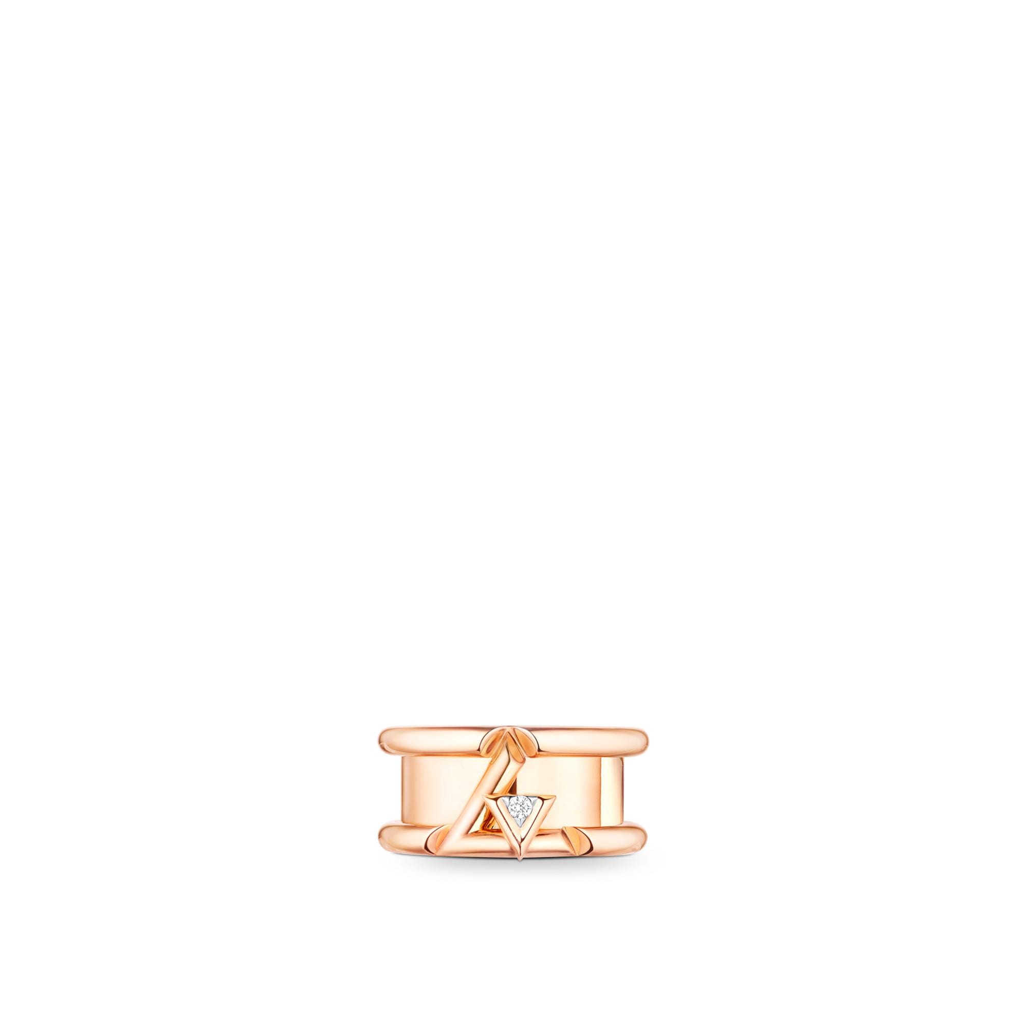  Categories All Fine Jewelry LV Volt One Band Ring, Pink Gold And Diamond | Louis Vuitton ® (Product zoom)