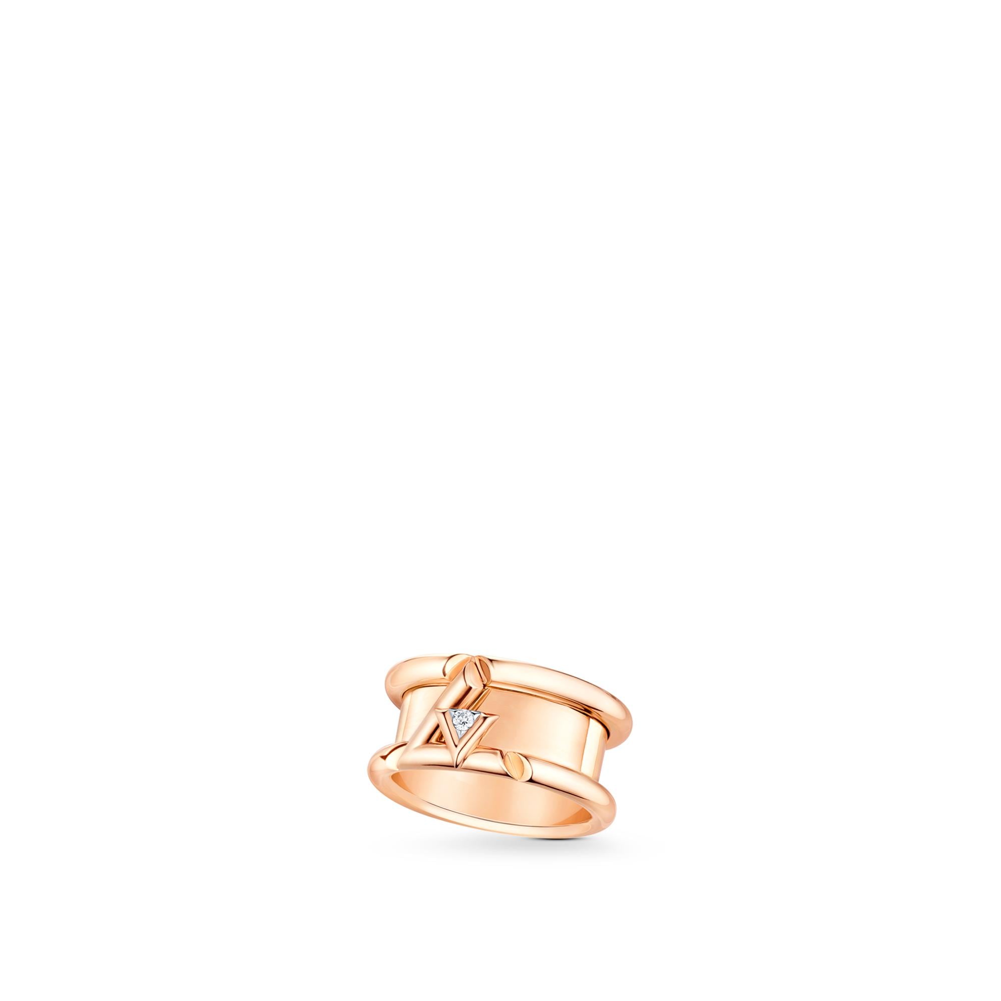  Categories All Fine Jewelry LV Volt One Band Ring, Pink Gold And Diamond | Louis Vuitton ® (Product zoom)