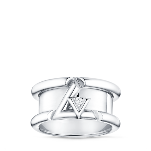Categories All Fine Jewelry LV Volt One Band Ring, White Gold And Diamond | Louis Vuitton ® (Product zoom)
