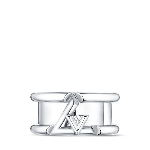 Categories All Fine Jewelry LV Volt One Band Ring, White Gold And Diamond | Louis Vuitton ® (Product zoom)