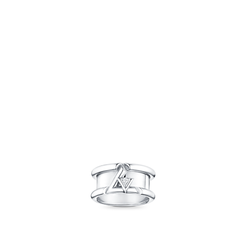 Categories All Fine Jewelry LV Volt One Band Ring, White Gold And Diamond | Louis Vuitton ® (Product zoom)