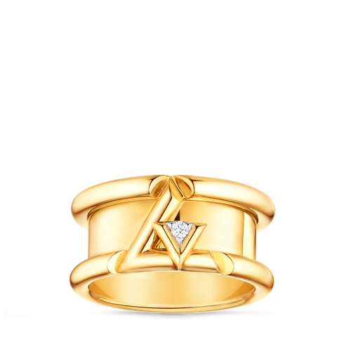 Categories All Fine Jewelry LV Volt One Band Ring, Yellow Gold And Diamond | Louis Vuitton ® (Product zoom)
