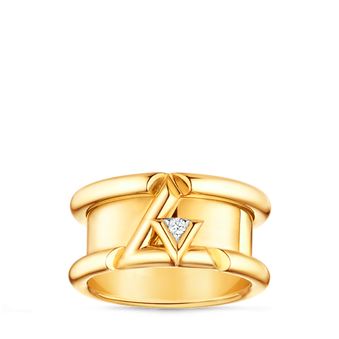 Categories All Fine Jewelry LV Volt One Band Ring, Yellow Gold And Diamond | Louis Vuitton ® (Product zoom)