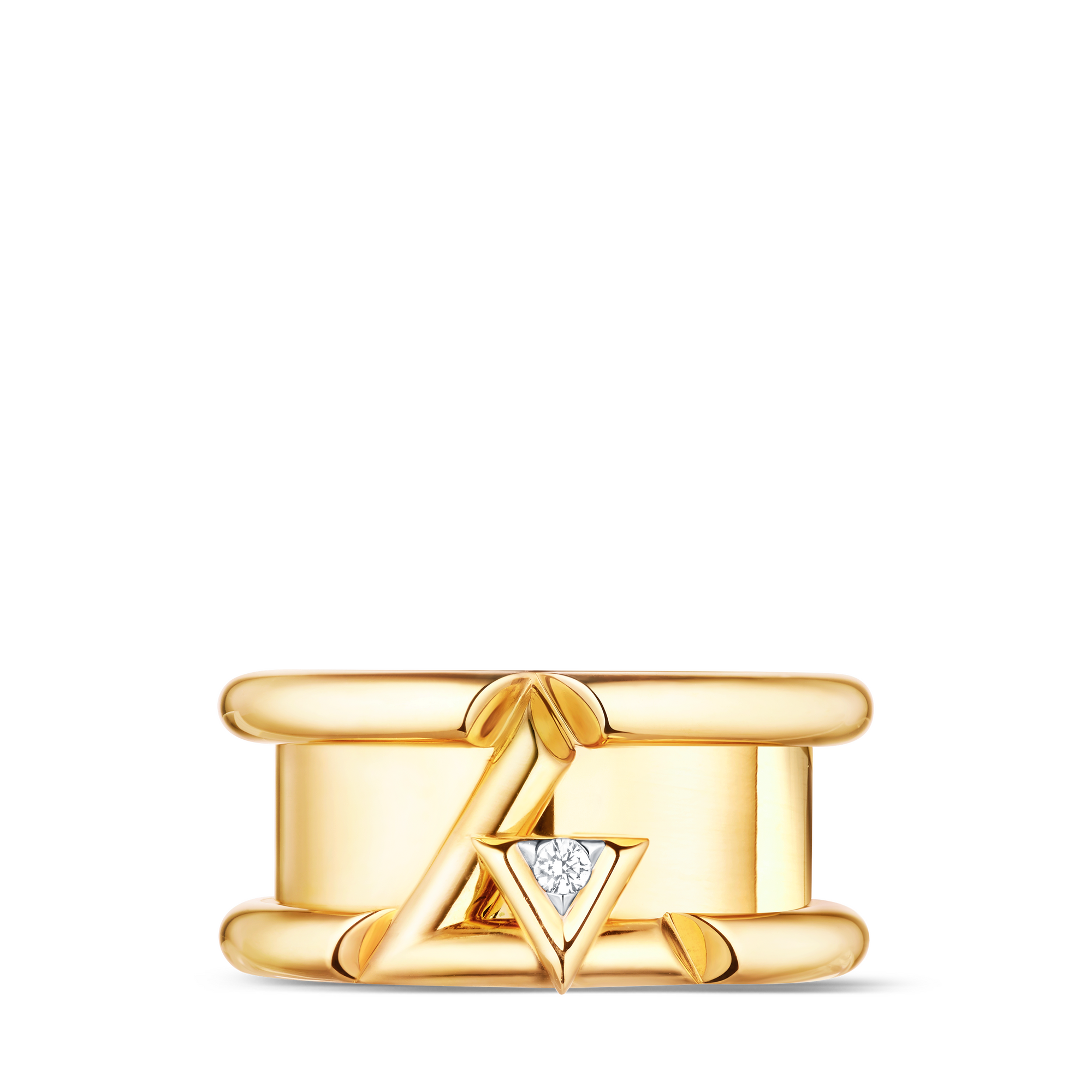 Categories All Fine Jewelry LV Volt One Band Ring, Yellow Gold And Diamond | Louis Vuitton ® (Product zoom)