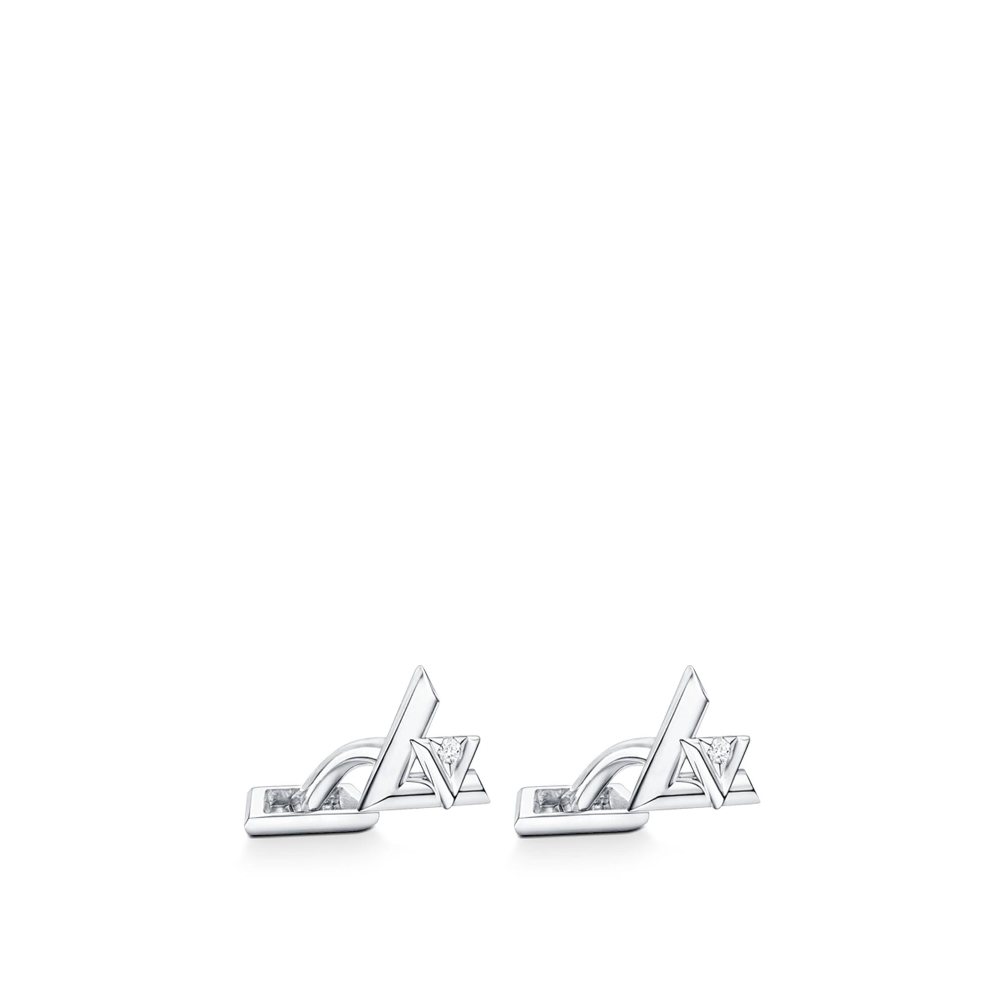  Categories All Fine Jewelry LV Volt One Cufflinks, White Gold And Diamonds | Louis Vuitton ® (Product zoom)