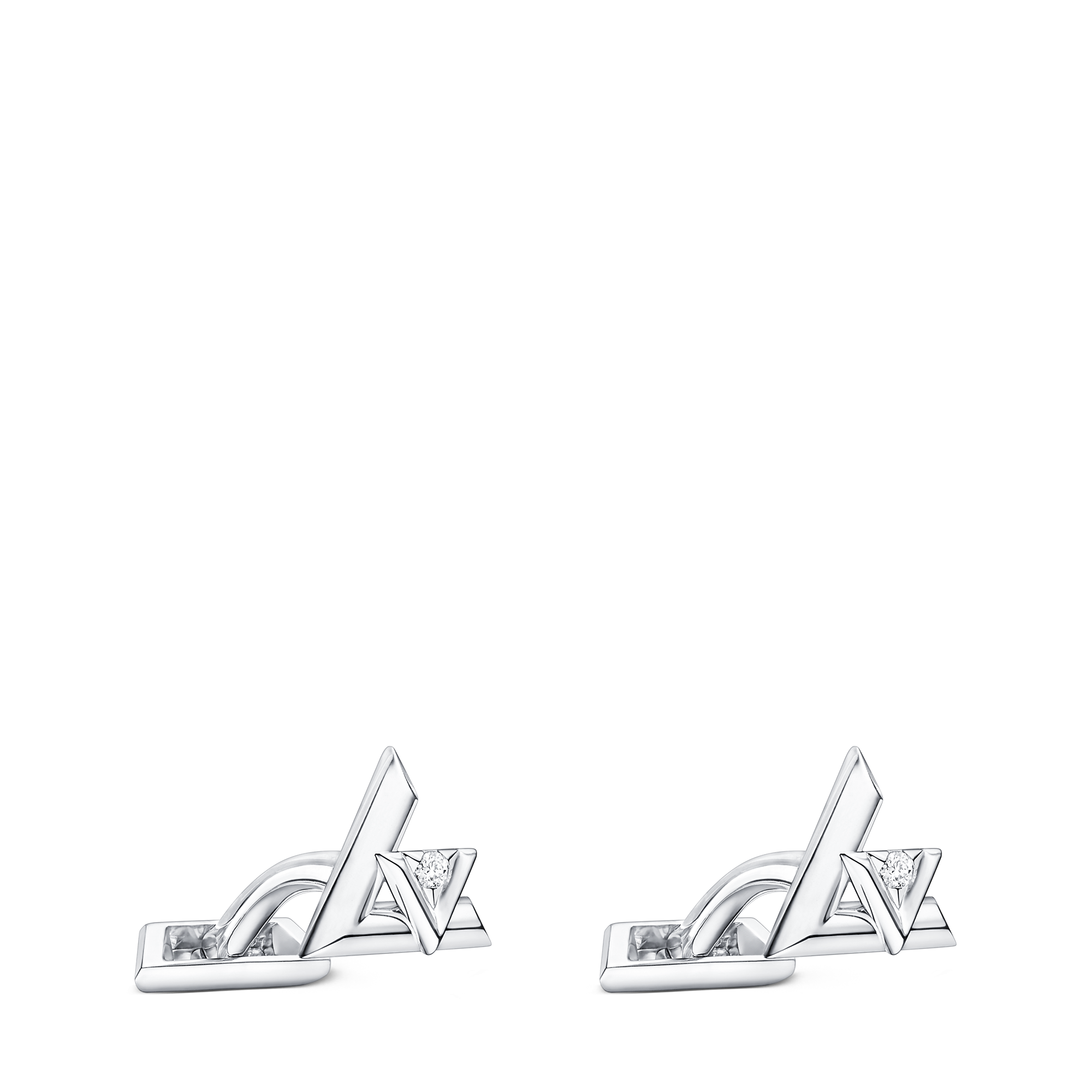 LV Volt One Cufflinks, White Gold And Diamonds