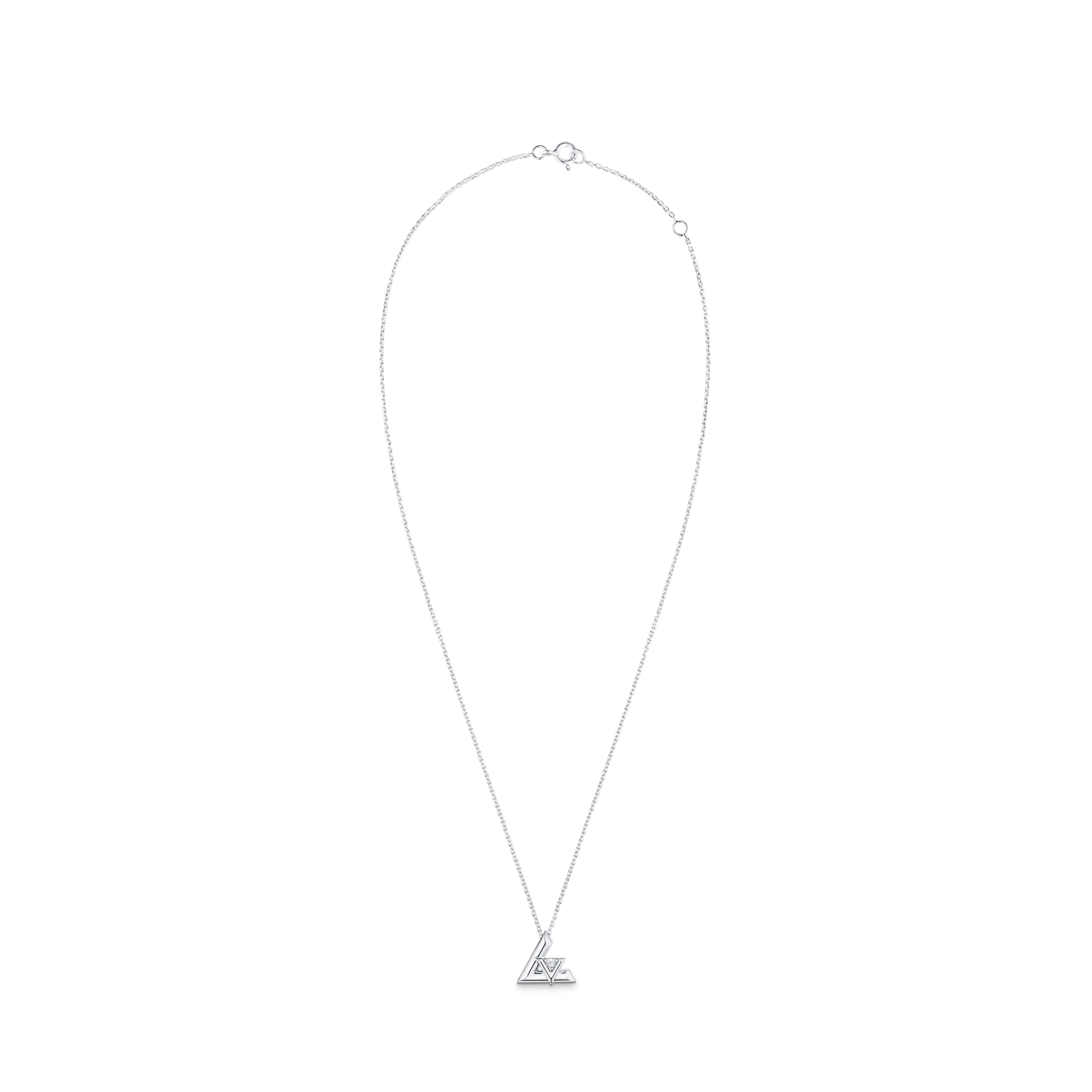 LV Volt One Small Pendant, White Gold And Diamond
