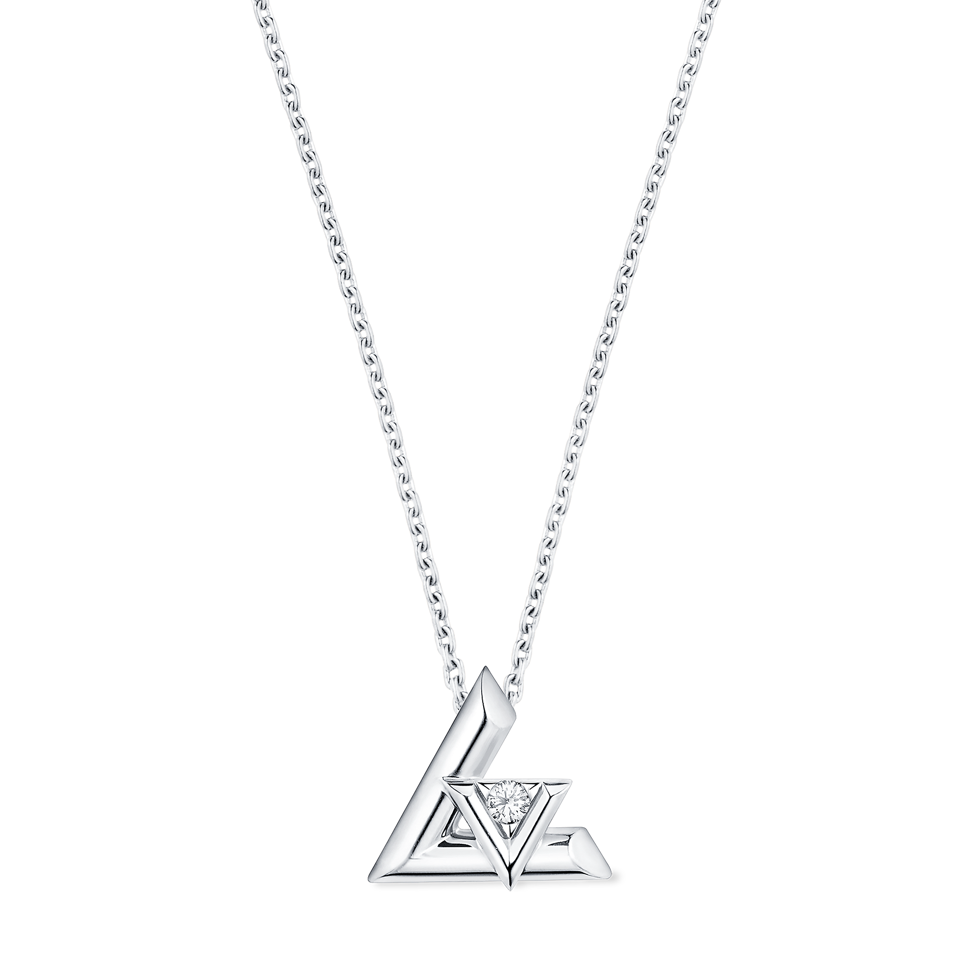 LV Volt One Small Pendant, White Gold And Diamond