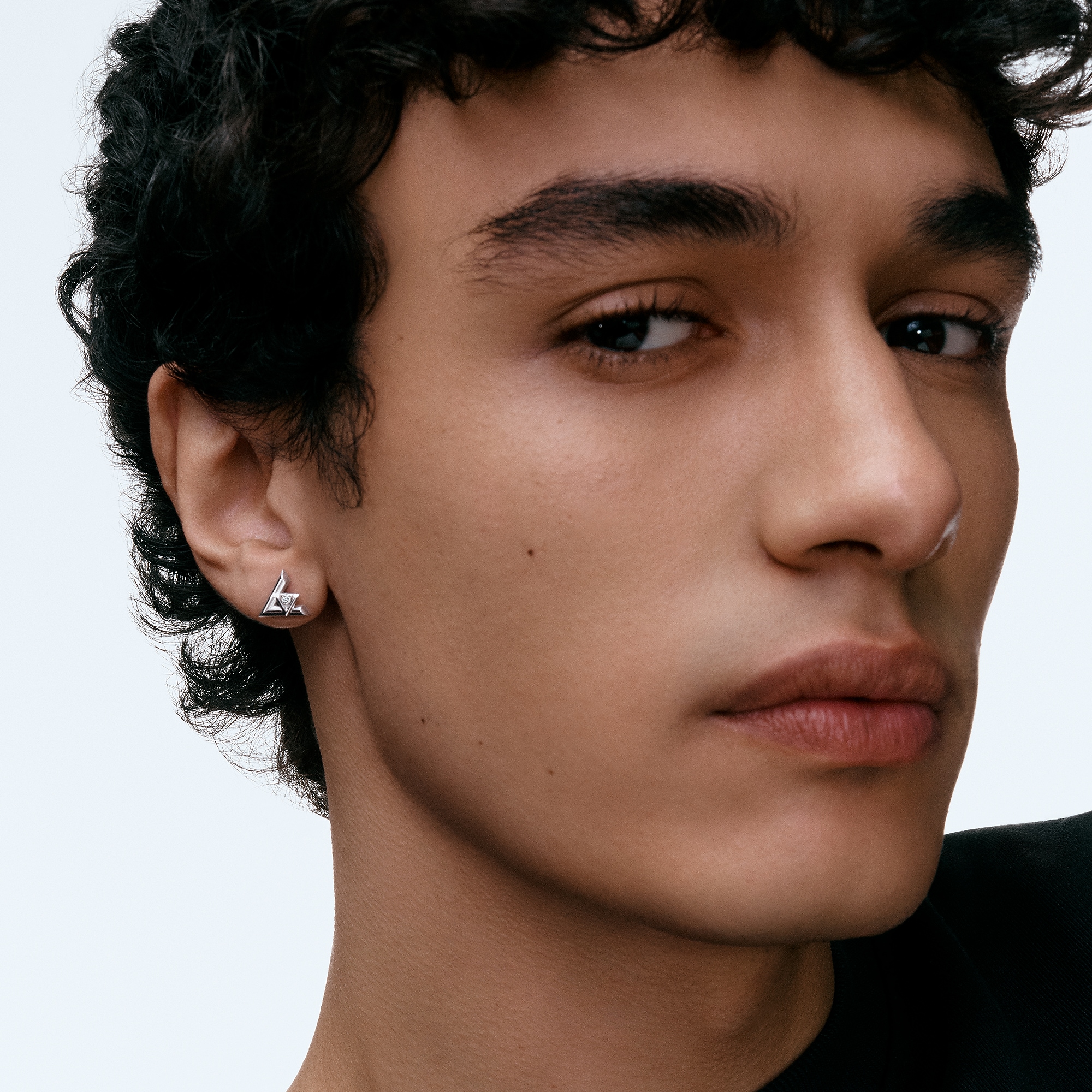 LV Volt One Stud, Gold And Diamond