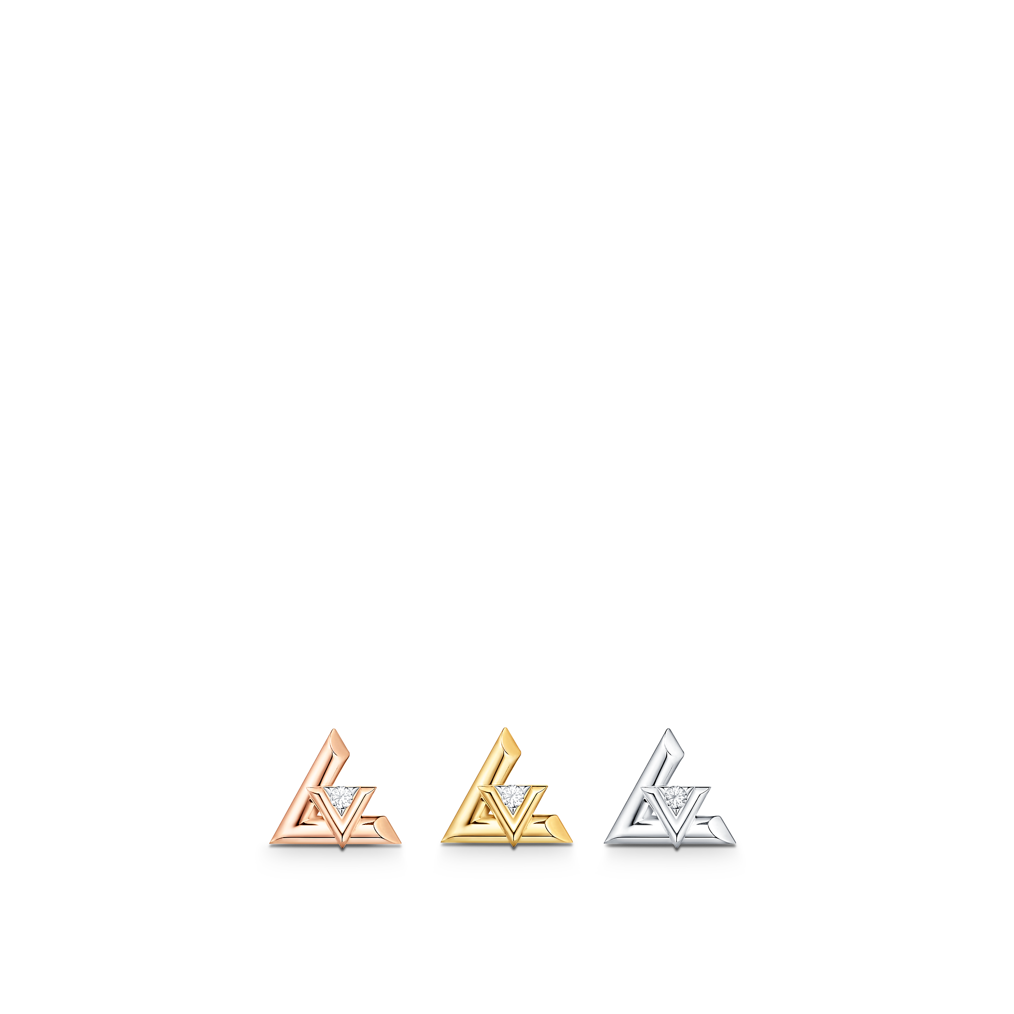 LV Volt One Stud, Gold And Diamond