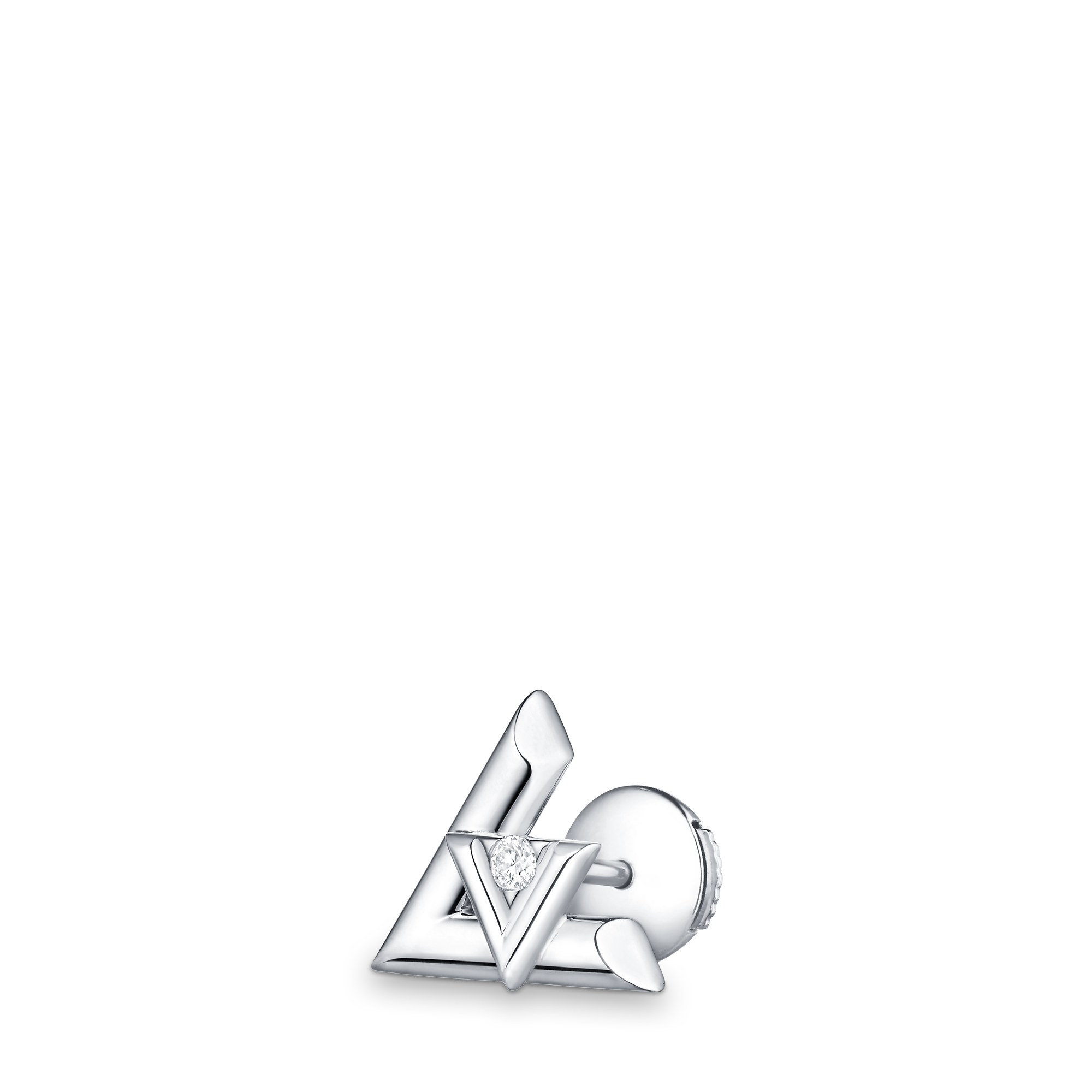 LV Volt One Stud, Gold And Diamond