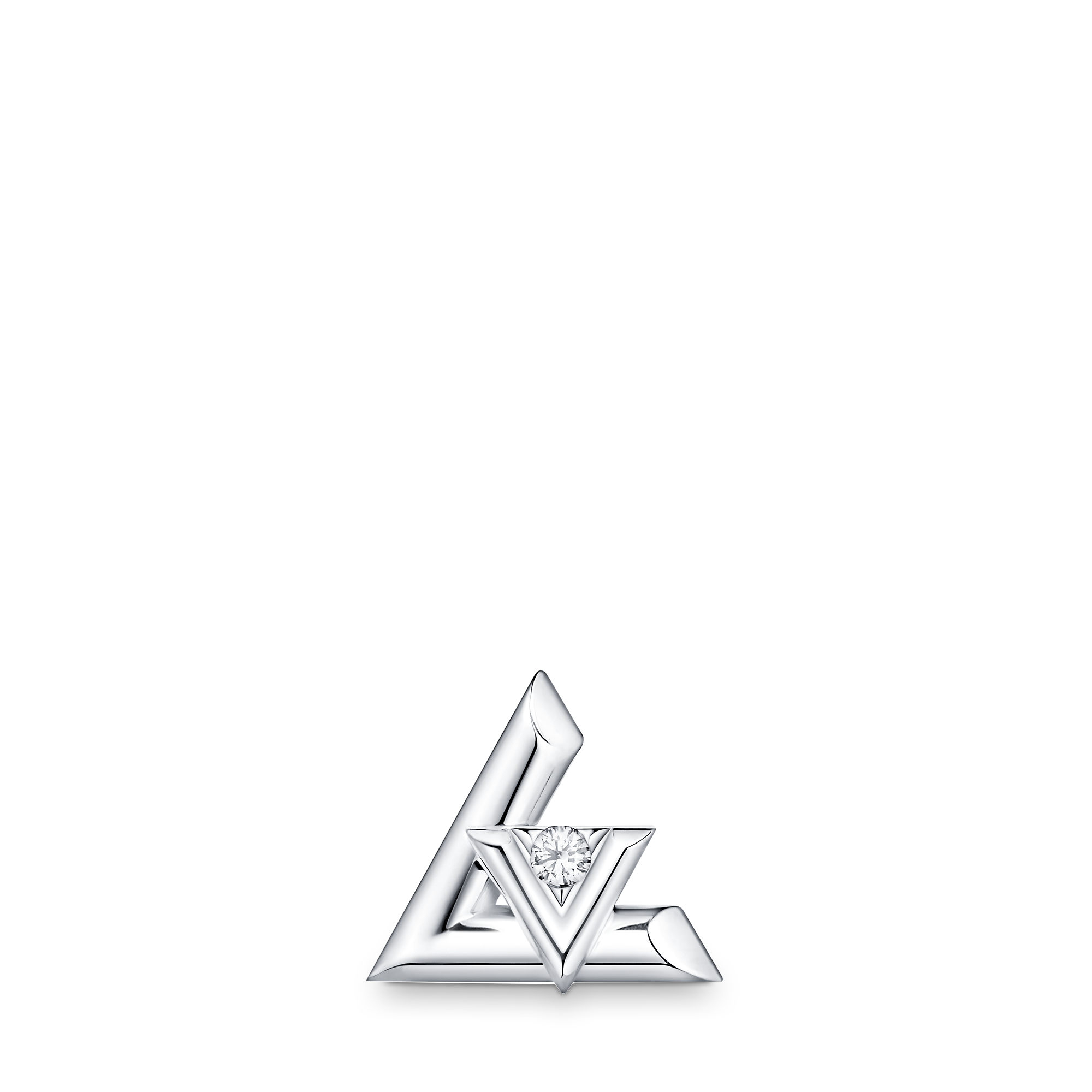 LV Volt One Stud, Gold And Diamond