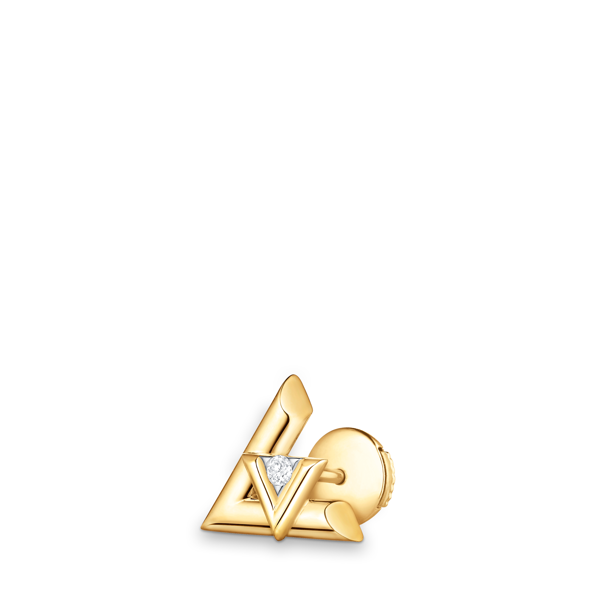 LV Volt One Stud, Gold And Diamond